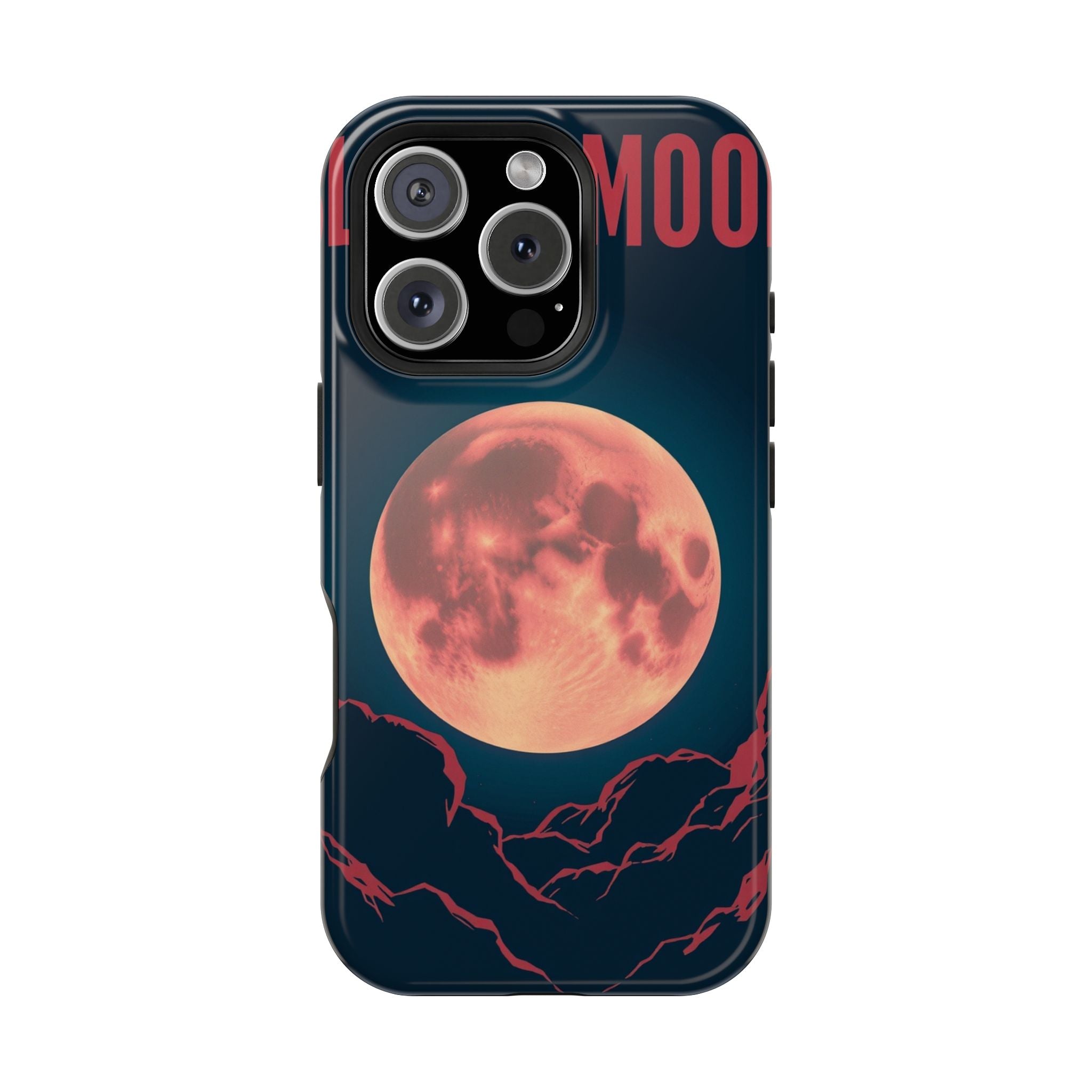iPhone Blood Moon Rise Vintage Retro Poster Slim Everyday Designer Case · iPhone
