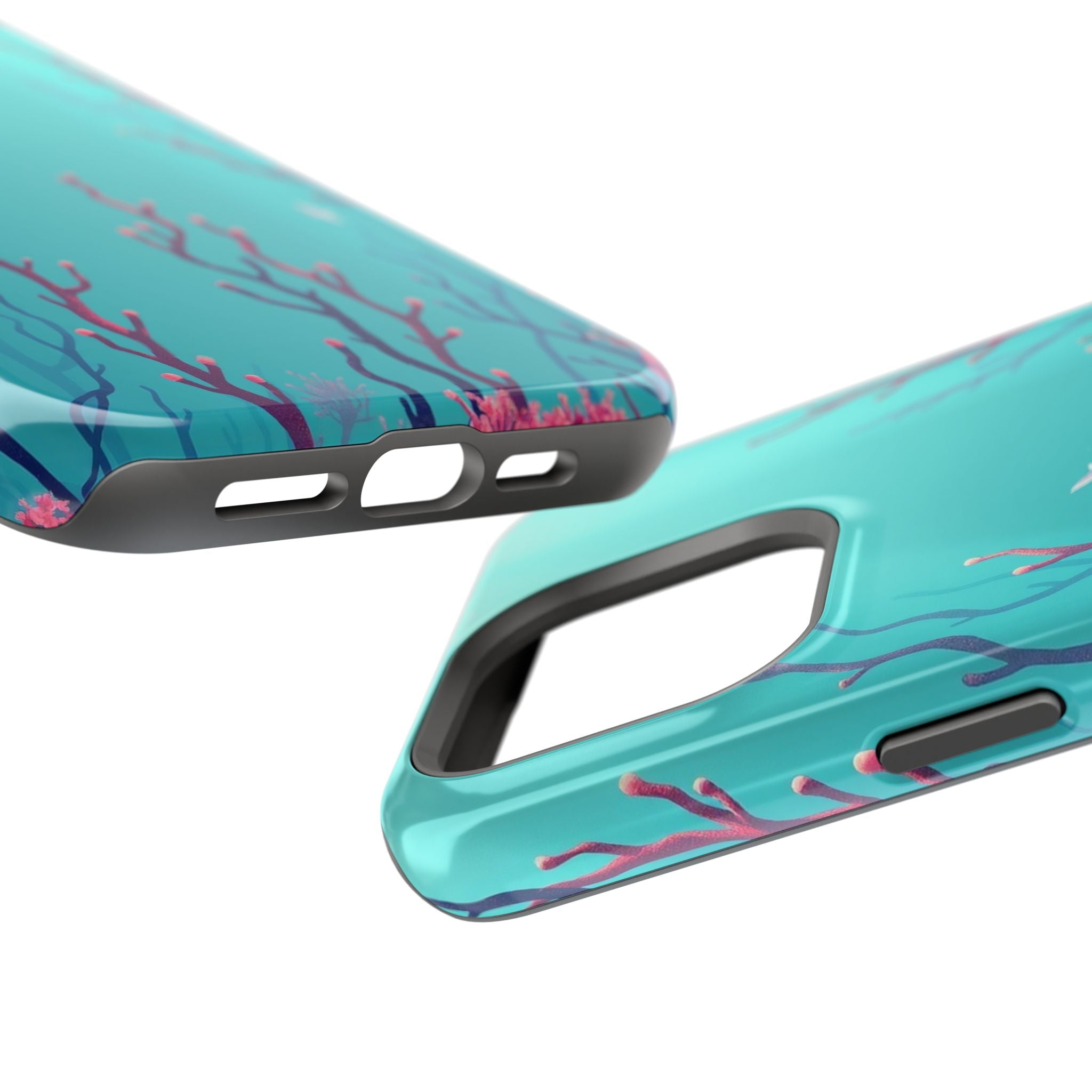 iPhone Teal And Coral Kelp Forest Bold Modern Everyday Snap Case · iPhone Case