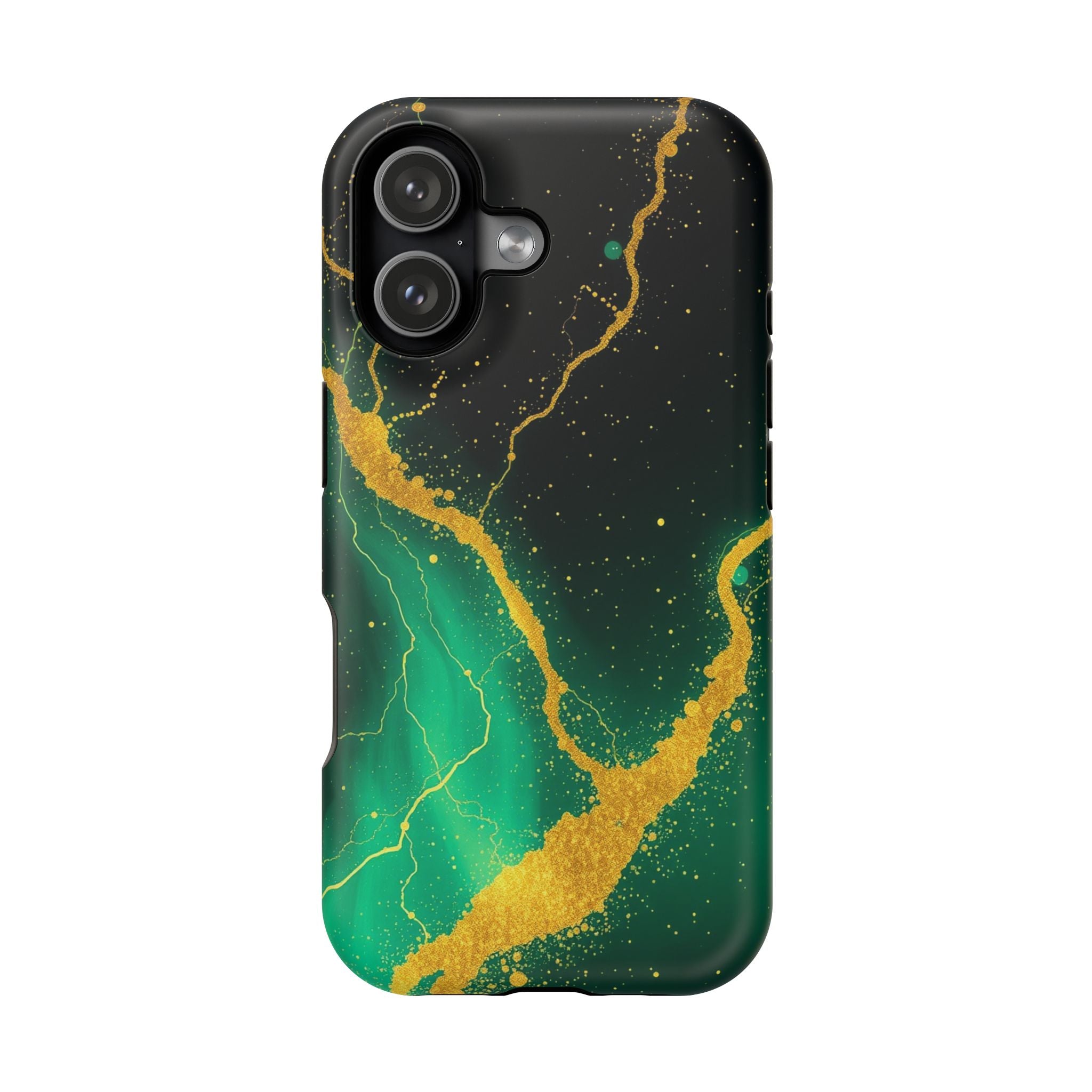 iPhone Emerald Green And Gold Petal Storm Slim iPhone Everyday Designer · iPhone