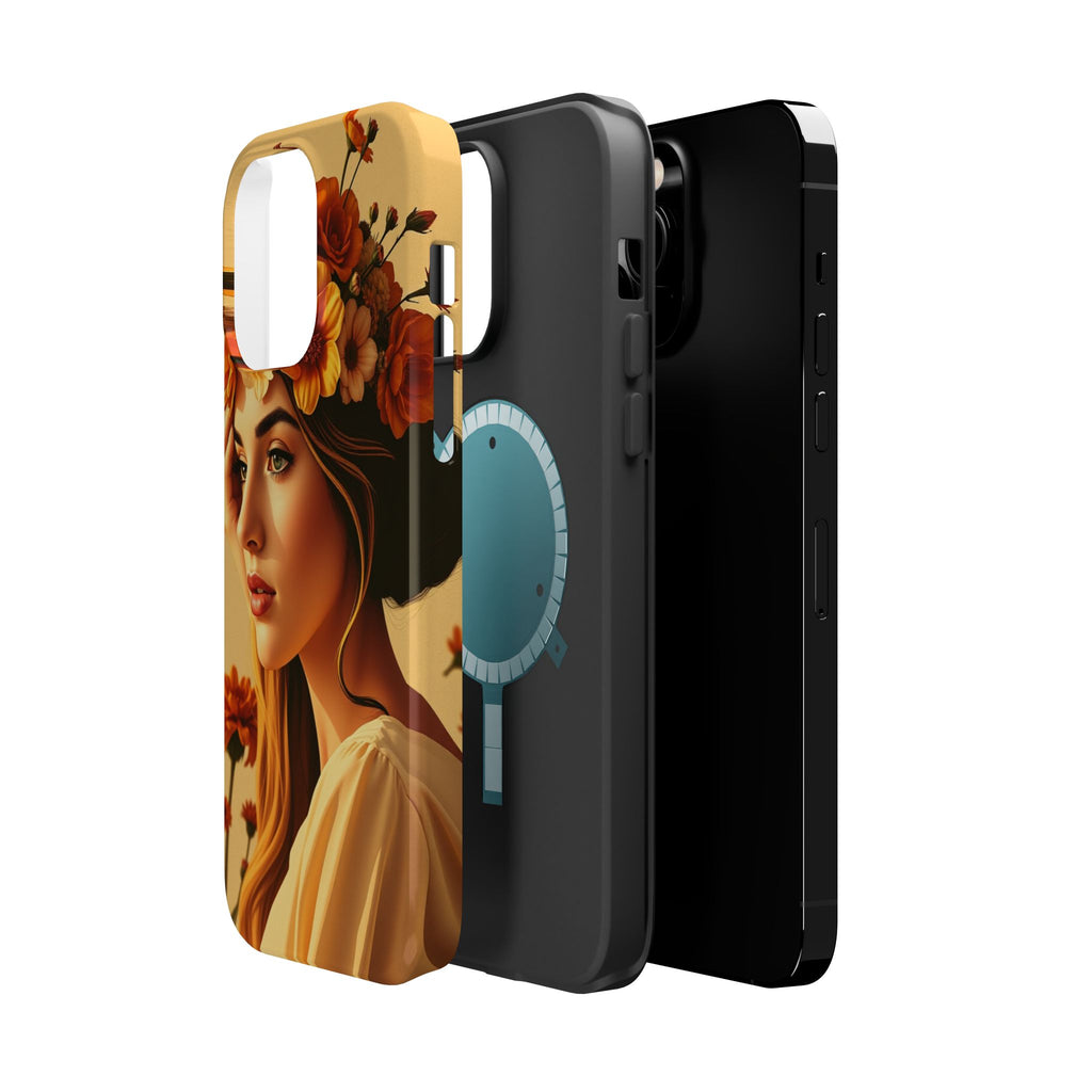iPhone Mustard And Rust Floral Crown Slim Everyday Designer Case · iPhone Case