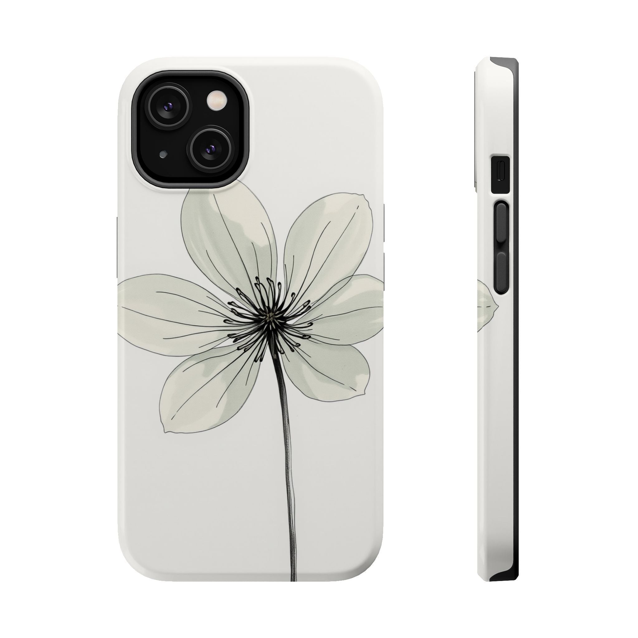 iPhone Sage And Ivory Floral Ink Wash Slim Everyday Designer Case · iPhone Case