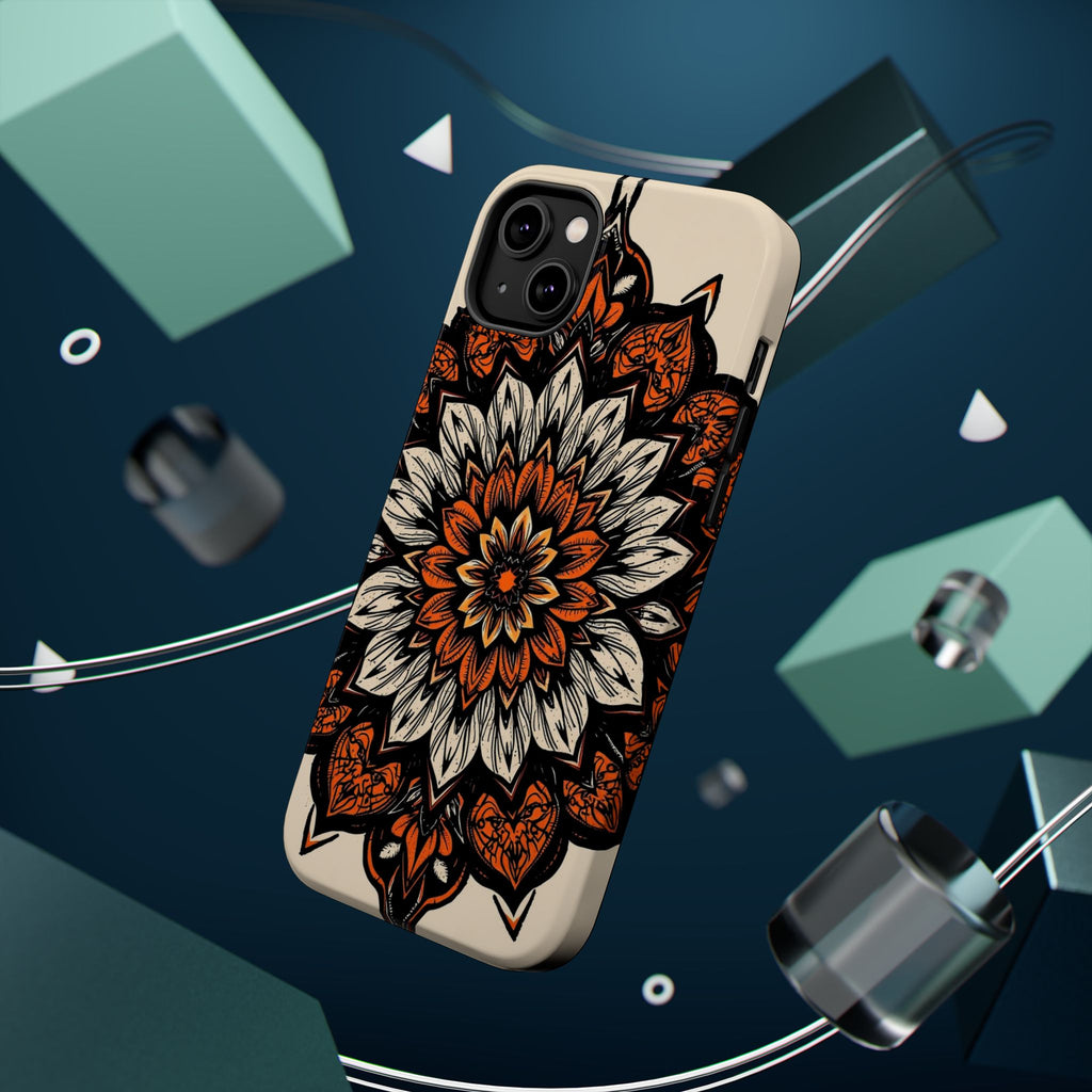 iPhone Burnt Orange And Sand Floral Mandala Slim Snap Cas Carry Case · iPhone Ca