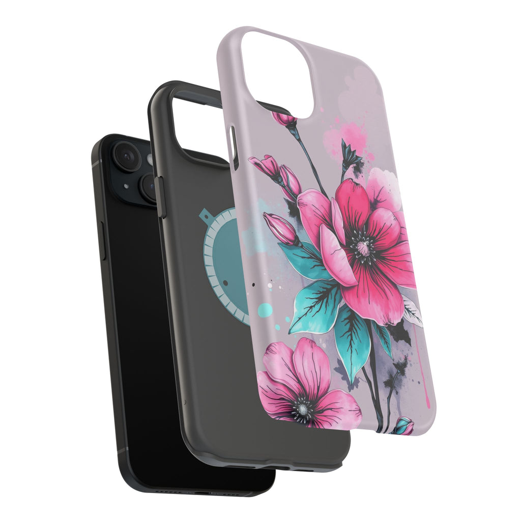 iPhone Mint And Blush Floral Ink Wash Slim Everyday Designer Case · iPhone Case