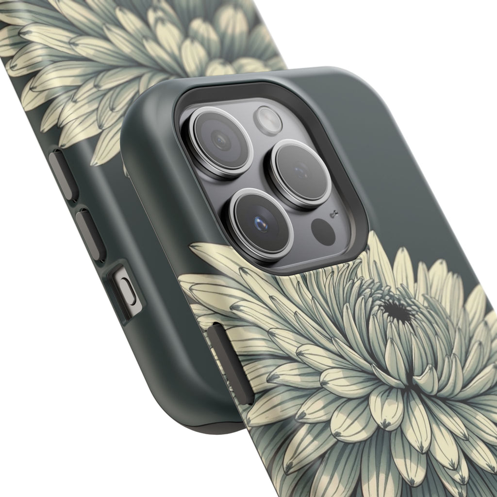 iPhone Chrysanthemum Classic Dark Gothic Ink Carry Case Slim Snap Case · iPhone