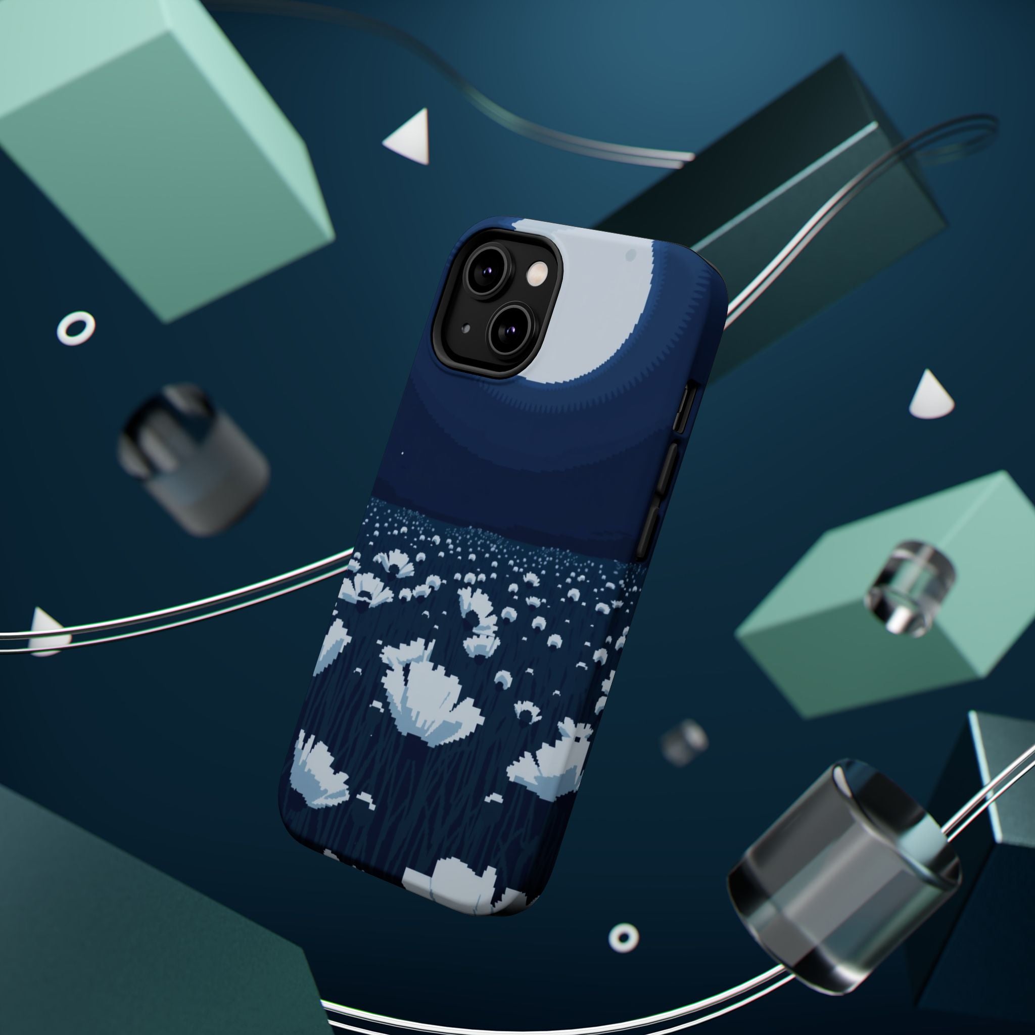 iPhone Poppy Field Pixel Art -Bit Bold Modern Everyday Snap Case · iPhone Case