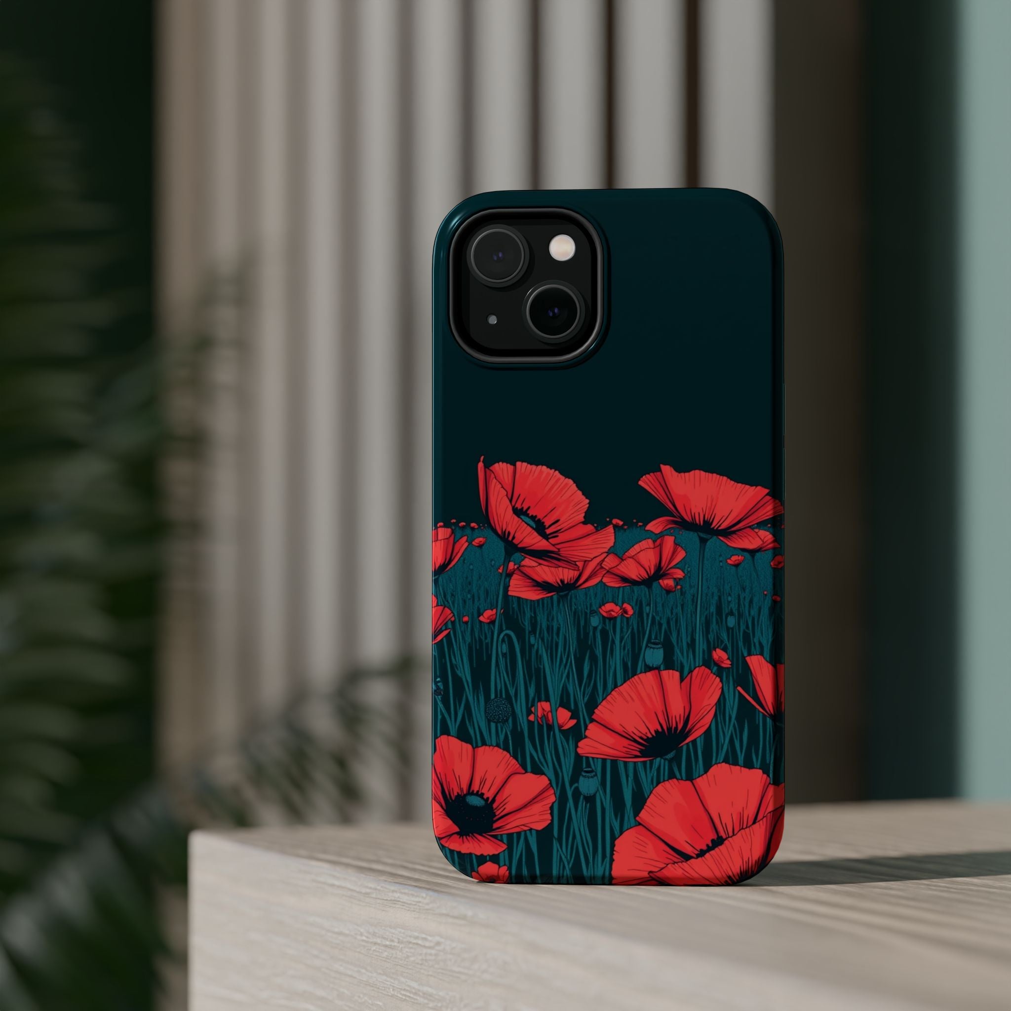 iPhone Poppy Field Dark Gothic Ink Clean Minimal Snap Cas Slim Snap Case · iPhon