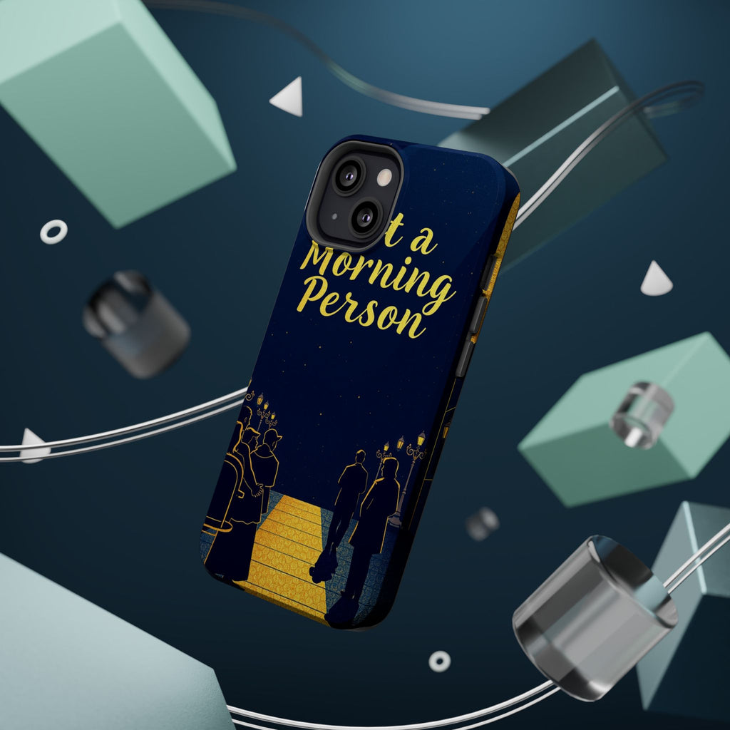 iPhone Midnight Blue And Silver Not a Morning Person Slim Snap Case · iPhone Cas
