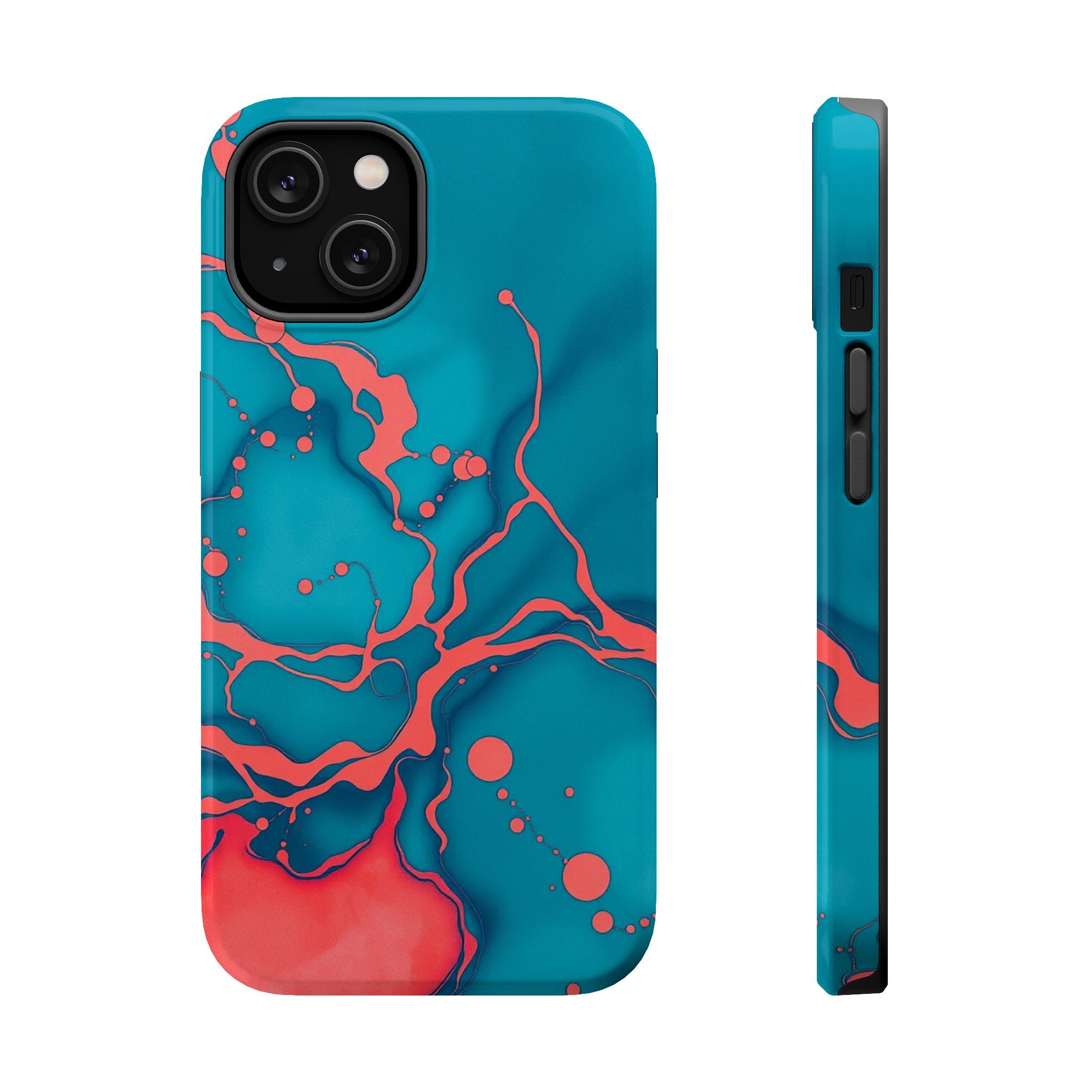 iPhone Oil Slick Teal And Coral Slim Everyday Designer Case · iPhone Case