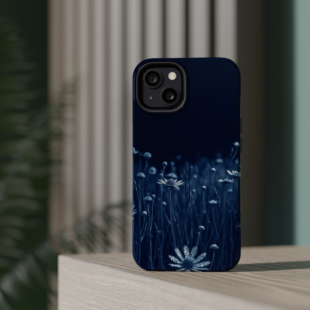 iPhone Midnight Blue And Silver Wildflower Field Clean iPhone Minimal · iPhone C