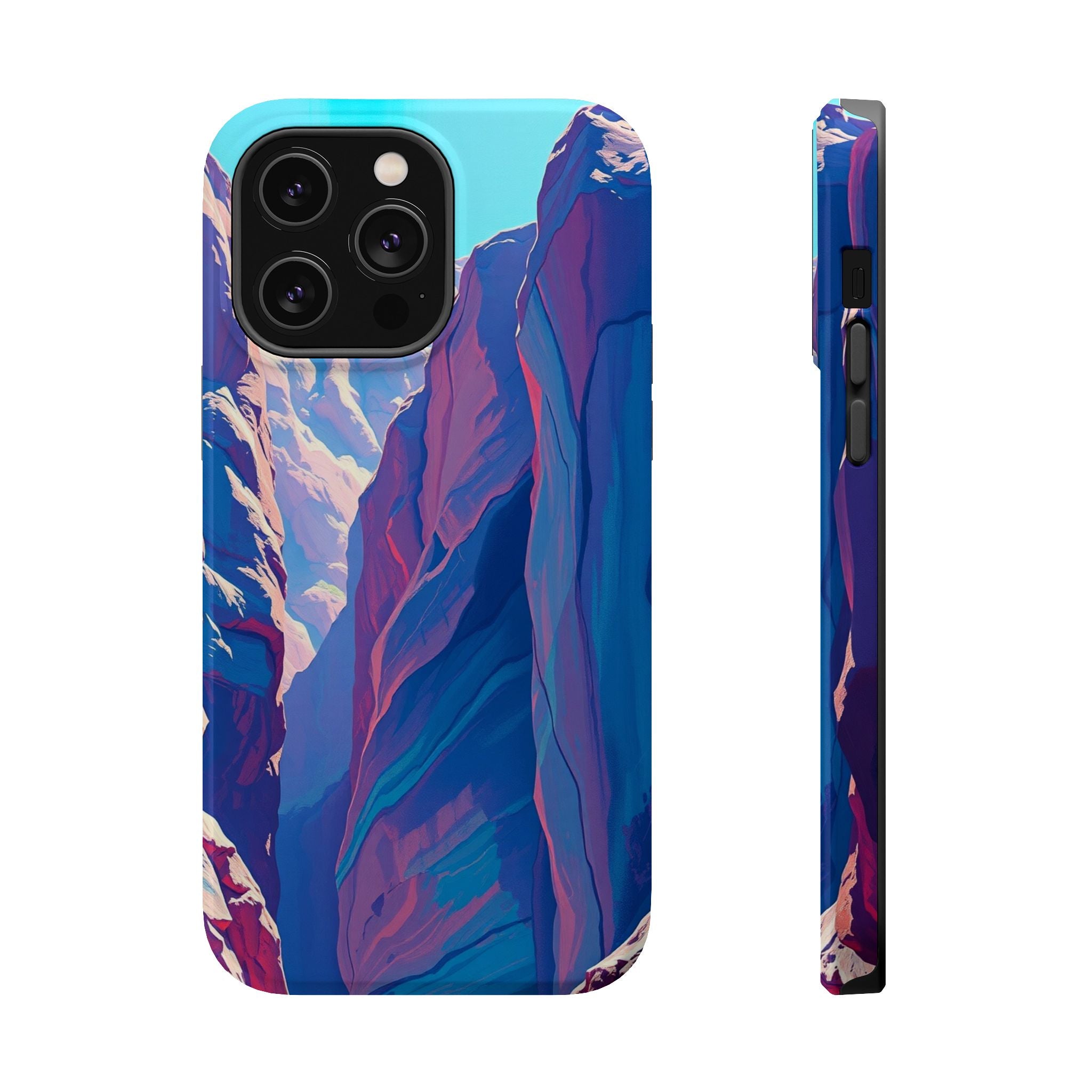 iPhone Cyan And Magenta Canyon Wall Slim Everyday Designer Case · iPhone Case