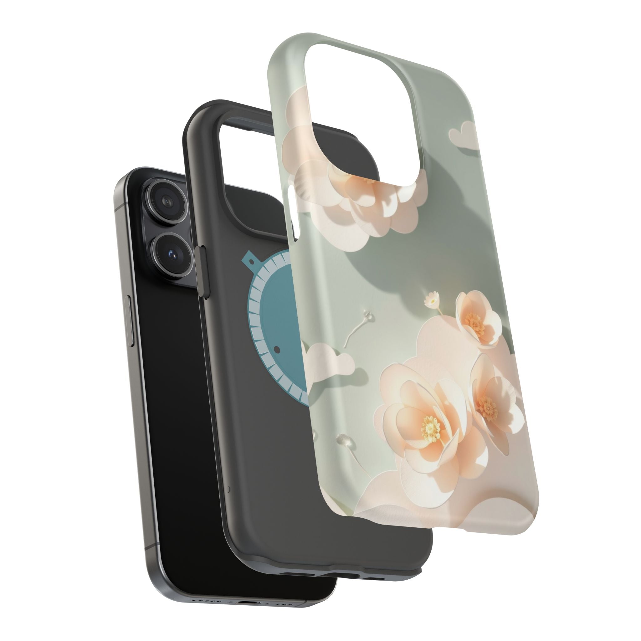 iPhone Sage And Ivory Pastel Floral Cloud Slim iPhone Everyday Designer · iPhone