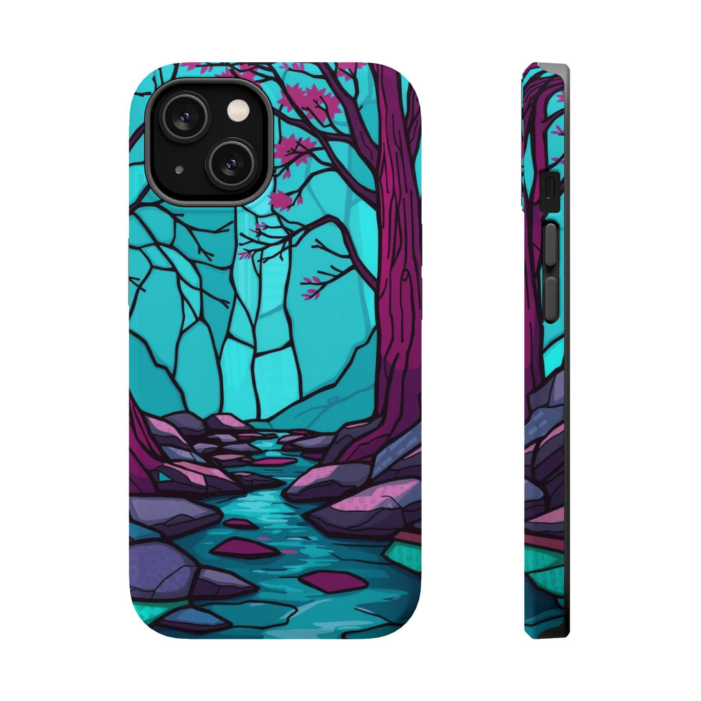 iPhone Spring Creek Stained Glass Bold Modern Everyday Snap Case · iPhone Case