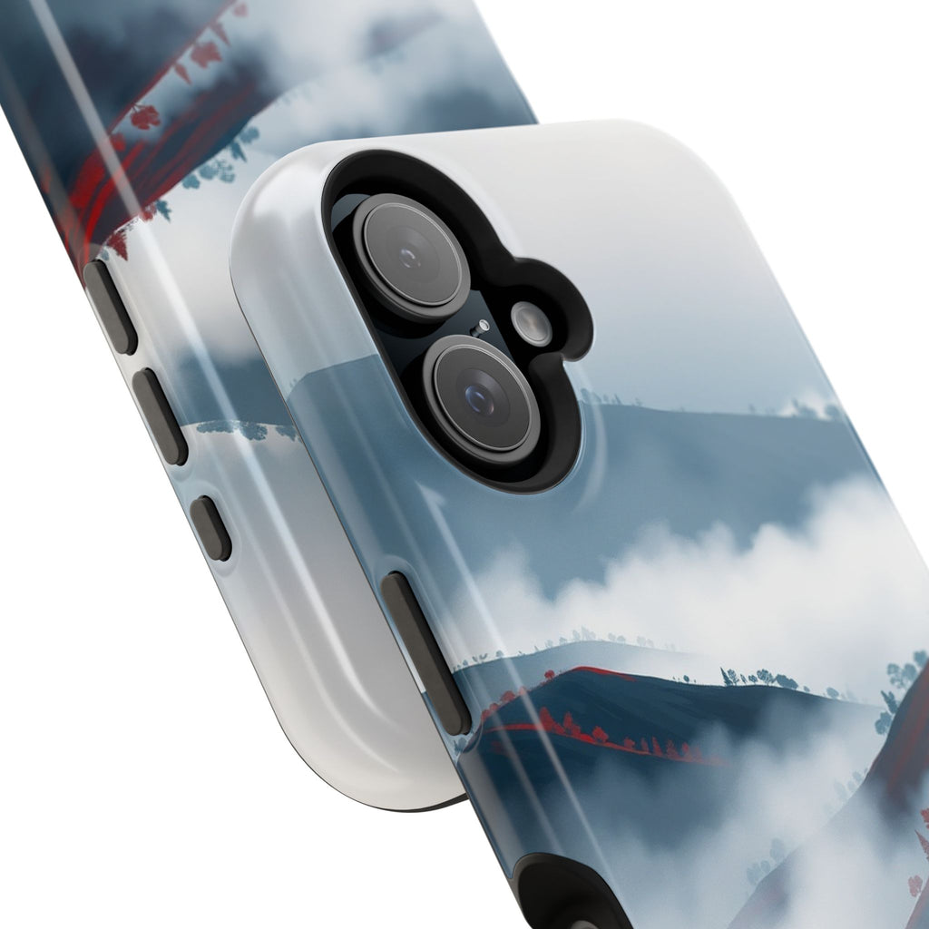 iPhone Black And Crimson Fog Rolling Over Hills Soft iPhone Finish · iPhone Case