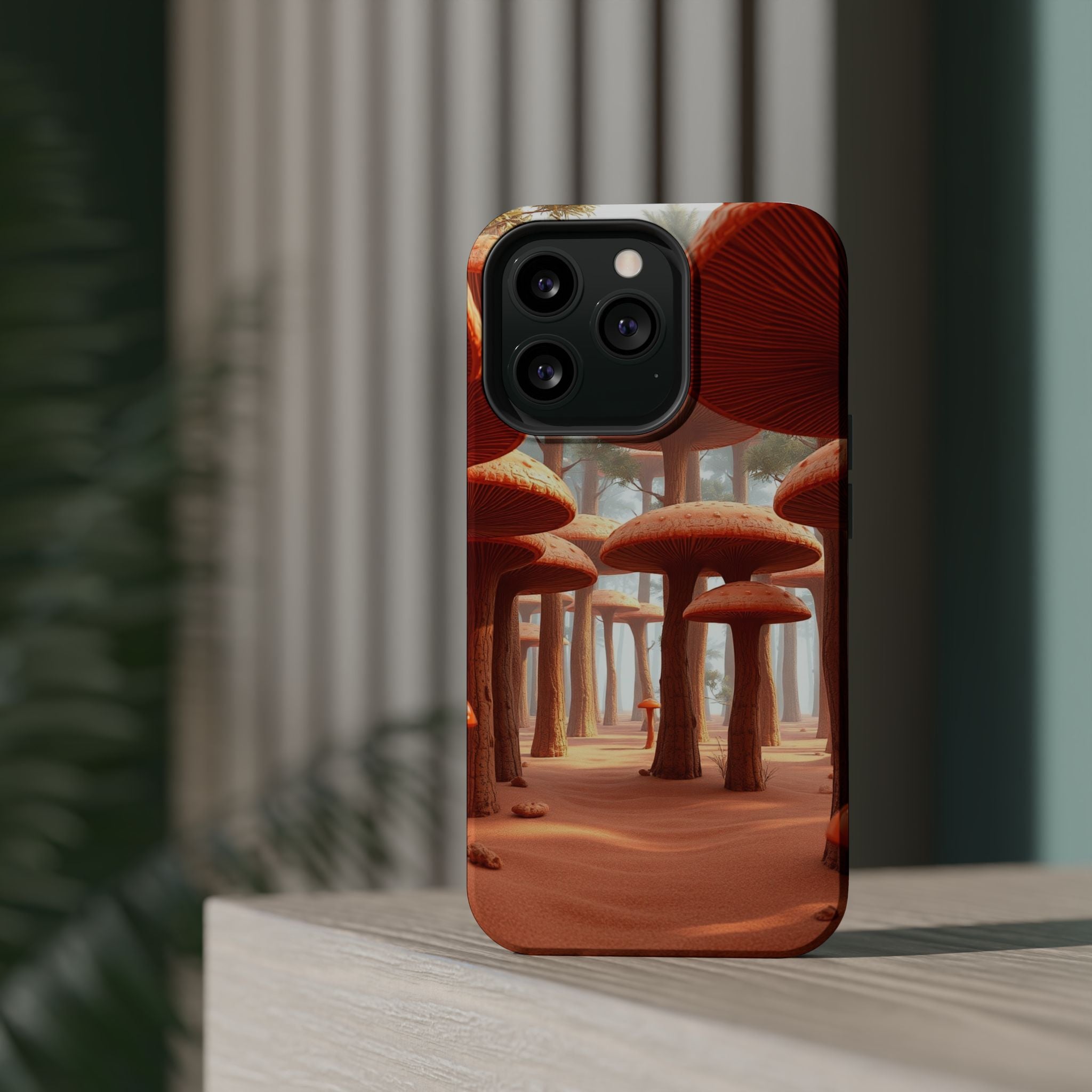 iPhone Mushroom Forest 3D Digital Bold Modern Everyday Snap Case · iPhone Case