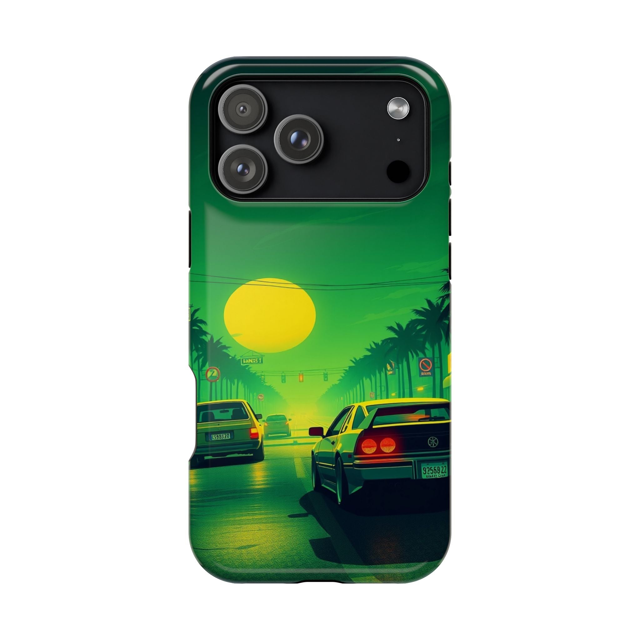 iPhone Dreamy Sunset Drive 80s Design Slim Everyday Designer Case · iPhone Case
