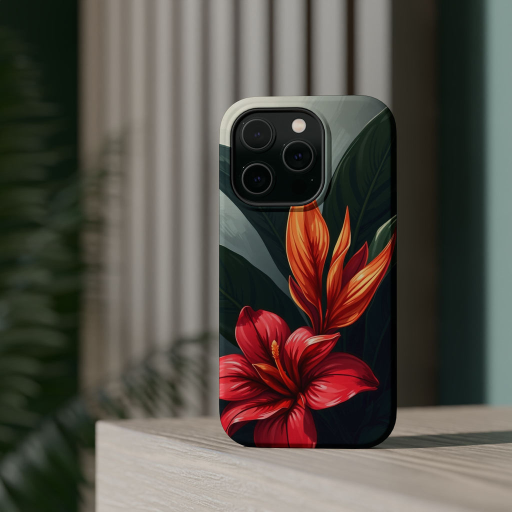 iPhone Black And Crimson Tropical Bloom Slim Everyday iPhone Designer · iPhone C