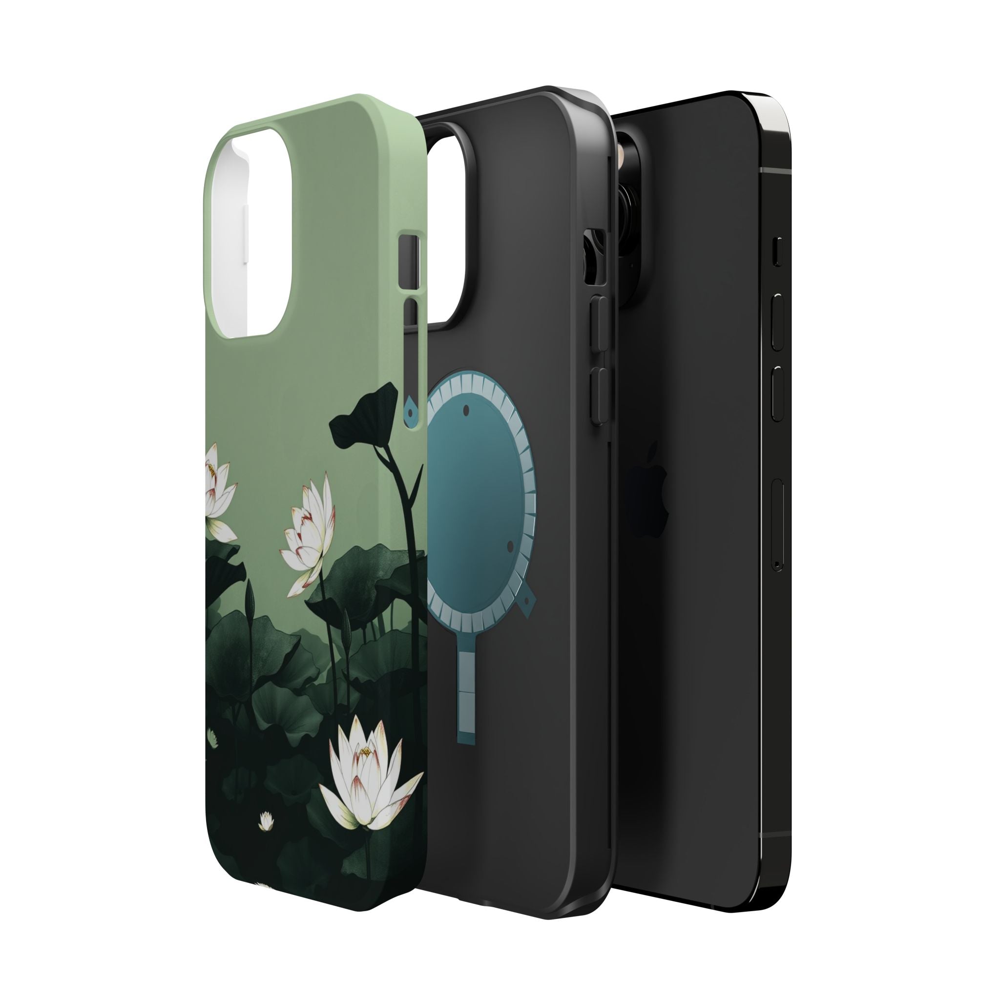 iPhone Sage And Ivory Lotus Pond Bold Modern Everyday Snap Case · iPhone Case