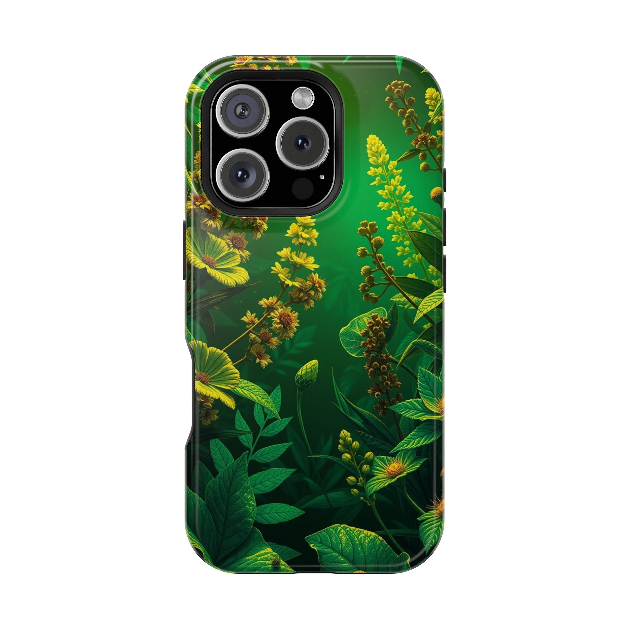 iPhone Emerald Green And Gold Vintage Botanicals Print Slim Snap Case · iPhone C