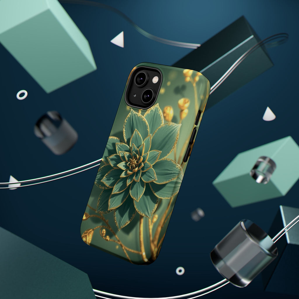 iPhone Floral Gold Foil Pixel Art -Bit Slim Everyday Designer Case · iPhone Case