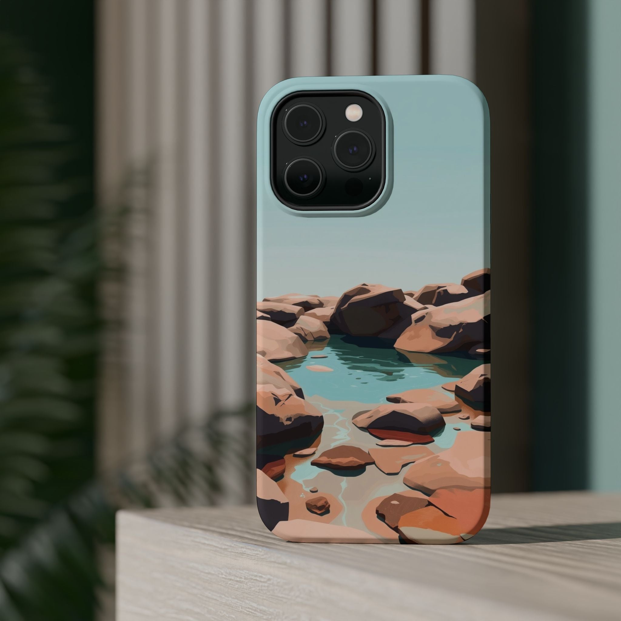 iPhone Tidal Pool Oil Painting Impressionist Slim iPhone Everyday · iPhone Case