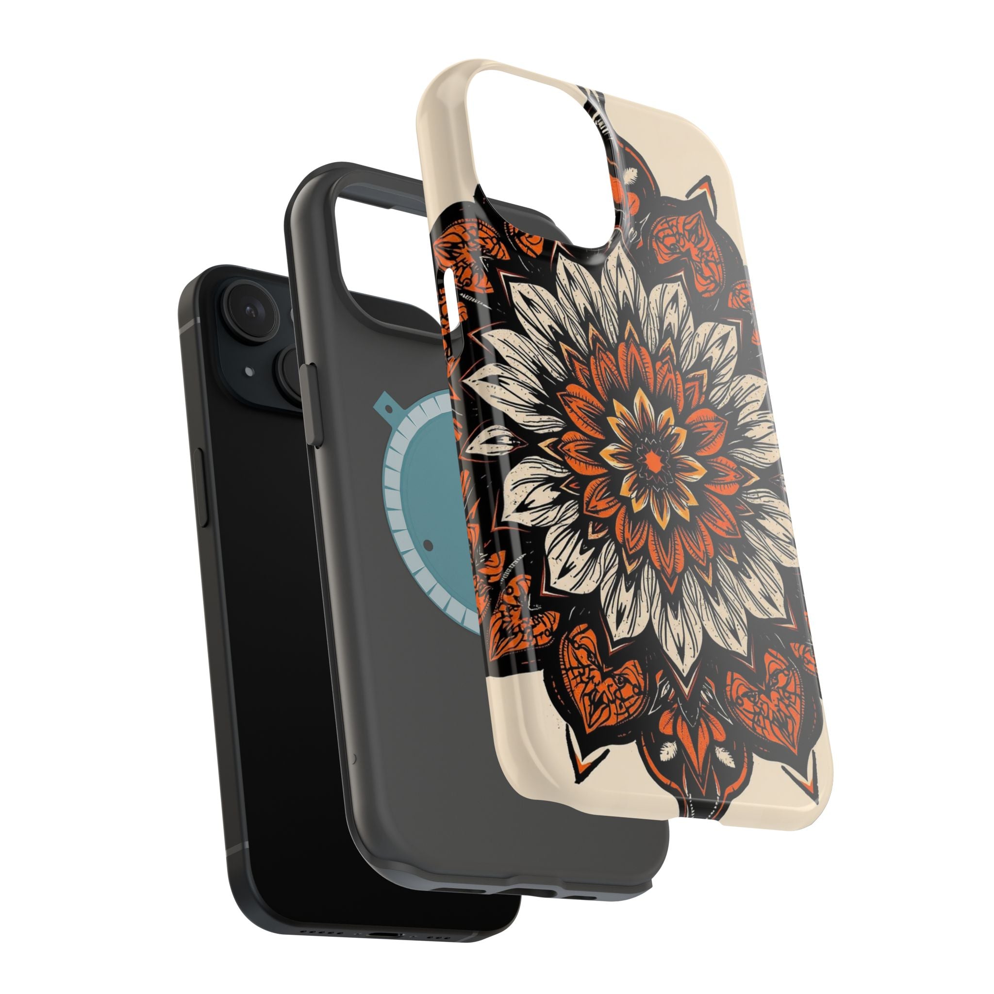 iPhone Burnt Orange And Sand Floral Mandala Slim Snap Cas Carry Case · iPhone Ca