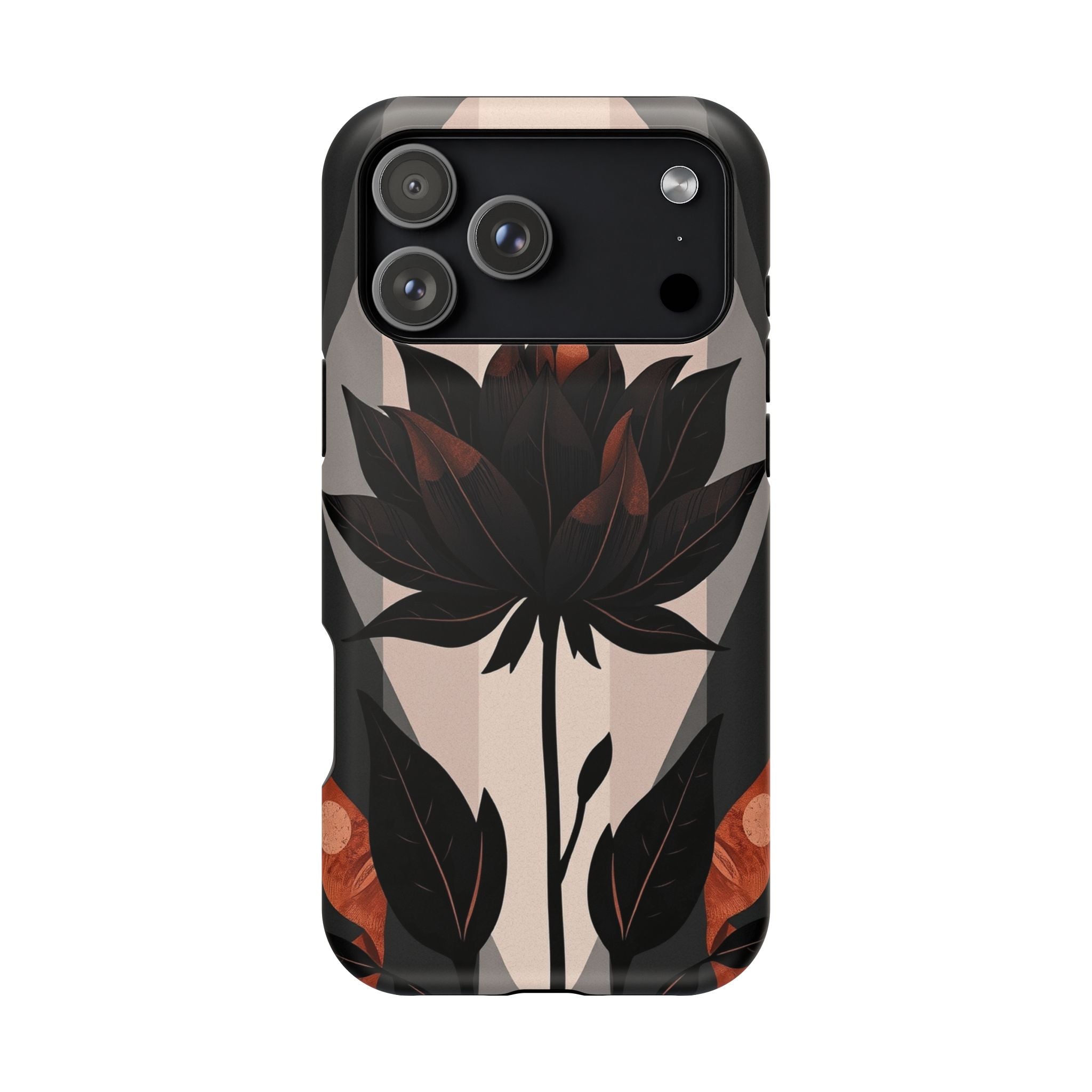 iPhone Charcoal And Copper Floral Silhouette Slim iPhone Everyday · iPhone Case