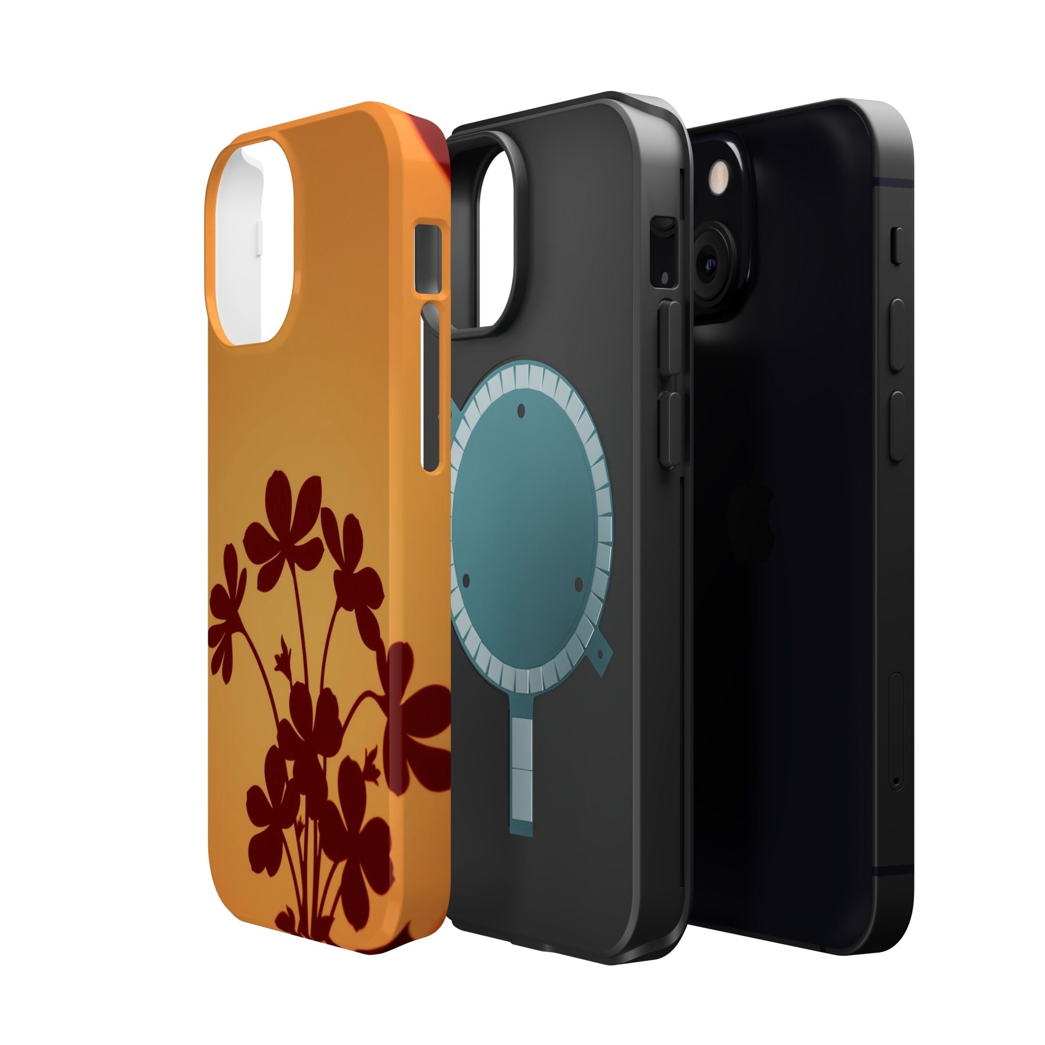 iPhone Floral Silhouette Electric Art Slim Everyday Designer Case · iPhone Case