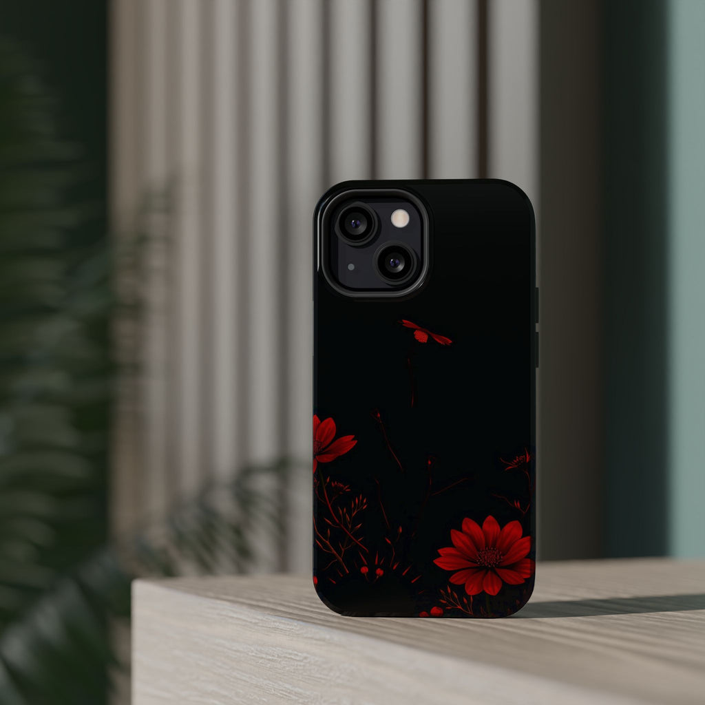 iPhone Black And Crimson Desert Flower Slim Everyday Designer Case · iPhone Case