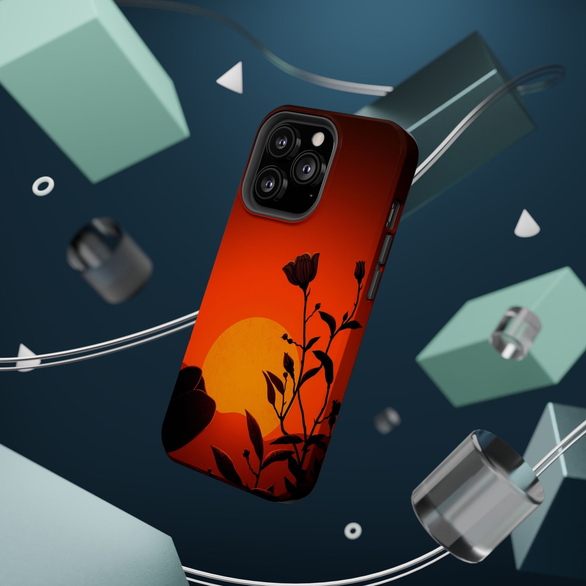 iPhone Bloom and Leaf Dark Gothic Ink Slim Everyday Designer Case · iPhone Case