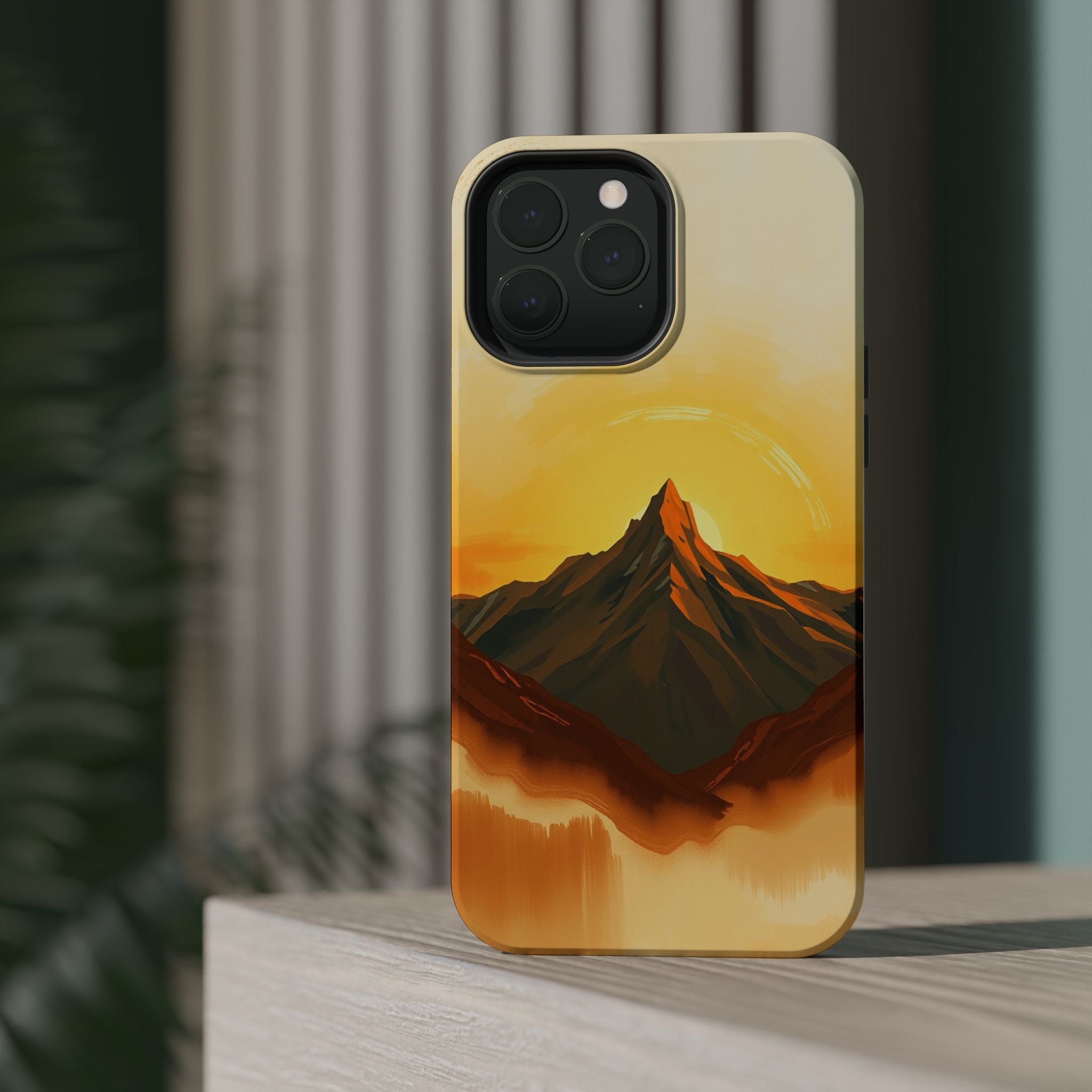 iPhone Mustard And Rust Mountain at Sunrise Slim iPhone Everyday · iPhone Case