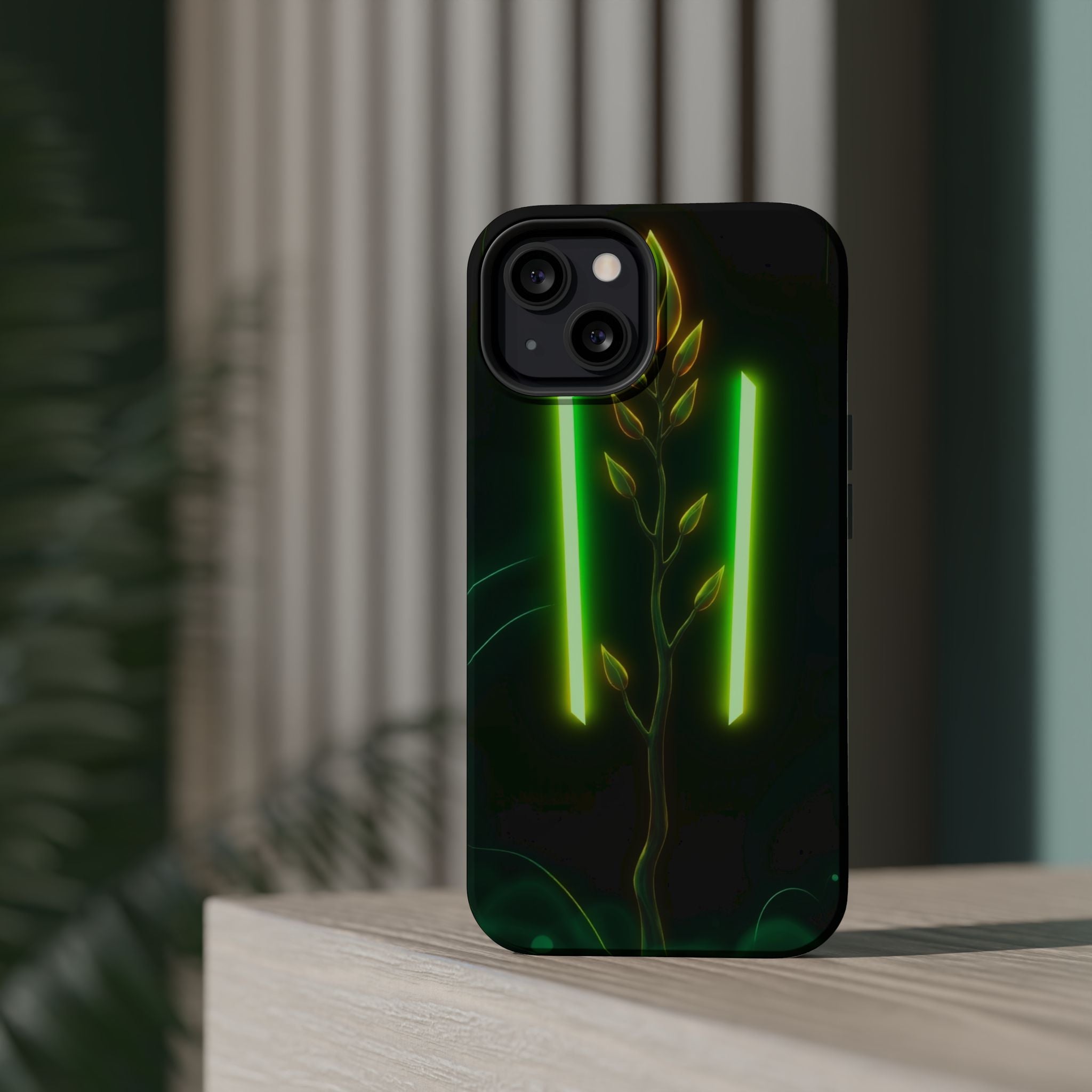 iPhone Emerald Green And Gold Minimalist Stem Slim iPhone Everyday · iPhone Case