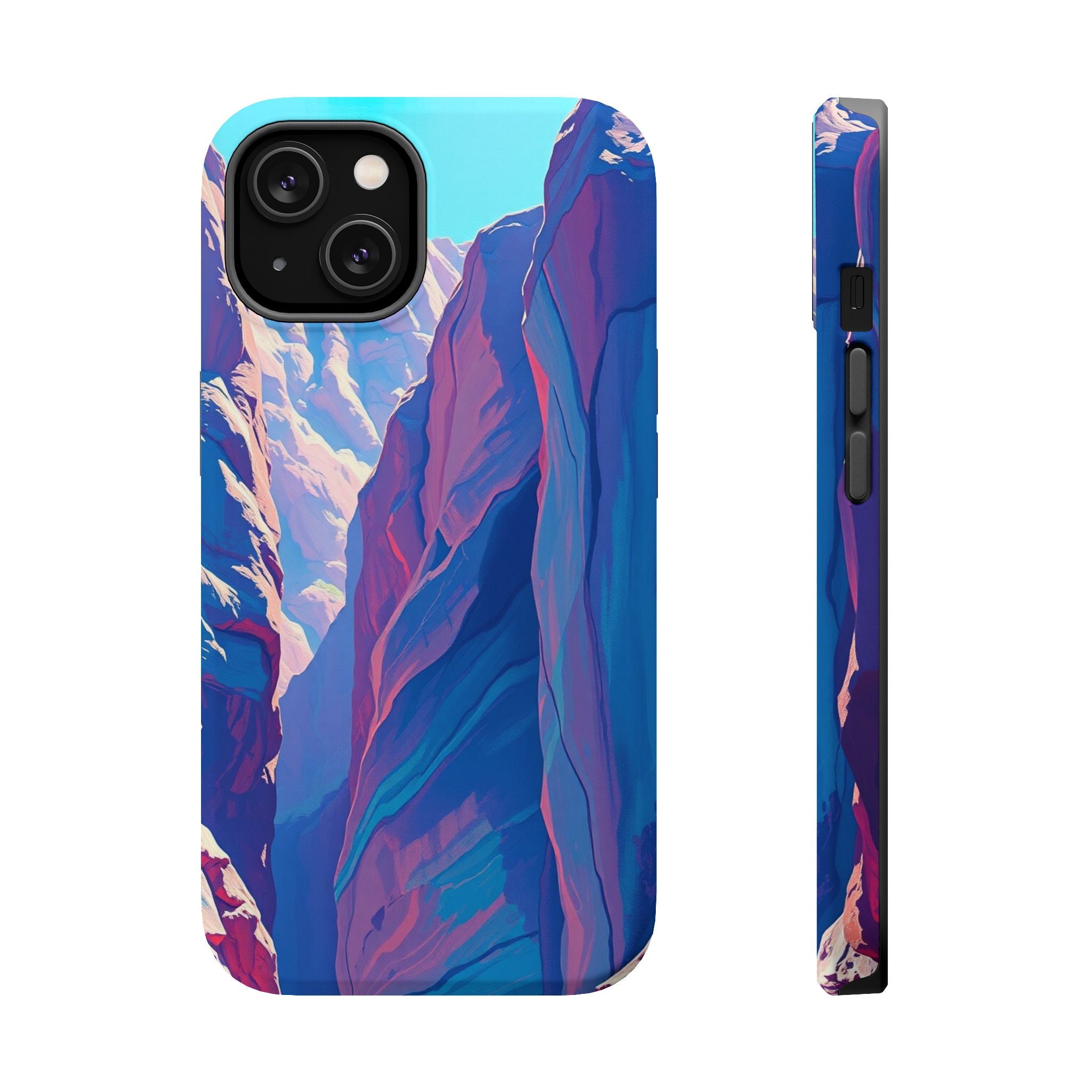 iPhone Cyan And Magenta Canyon Wall Slim Everyday Designer Case · iPhone Case