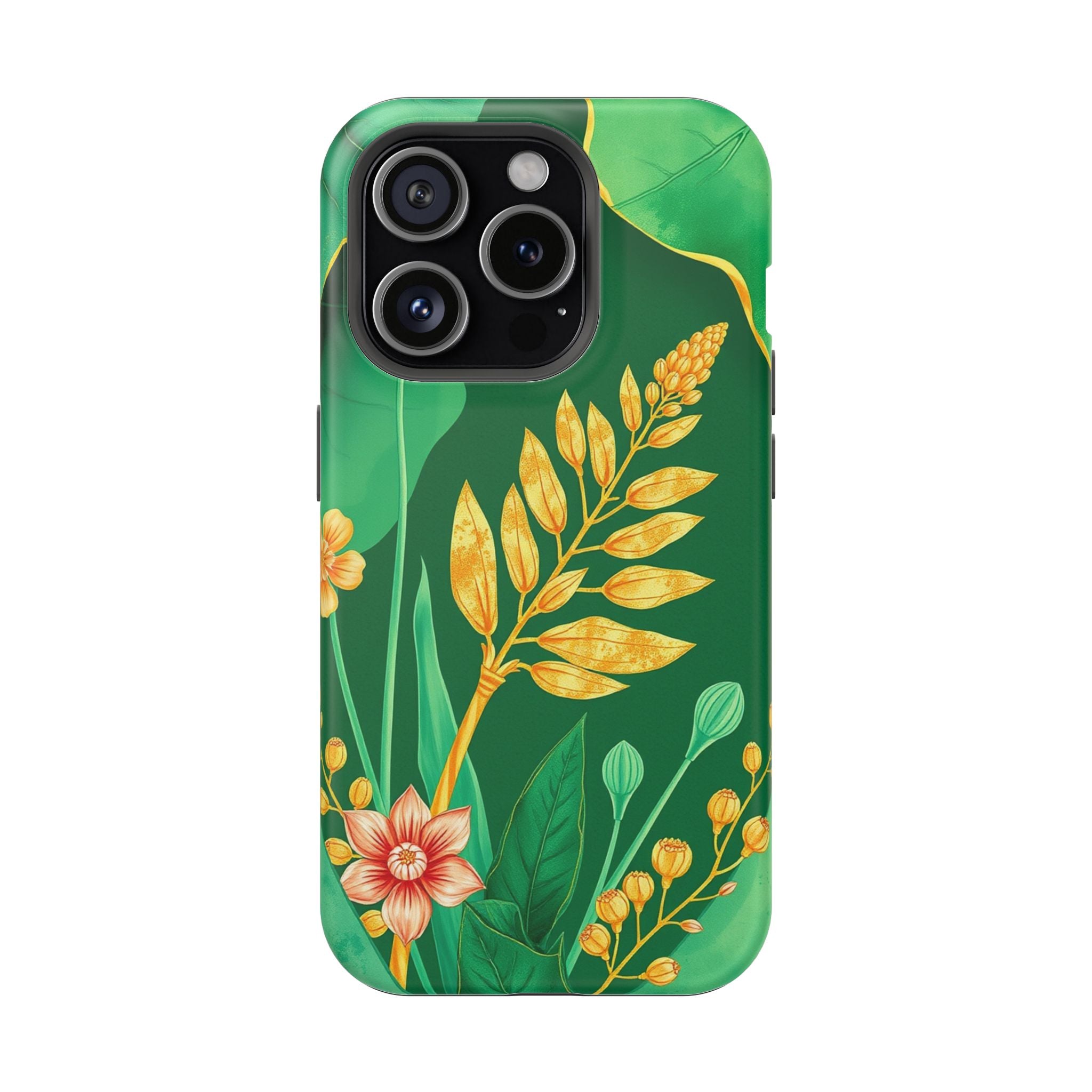 iPhone Emerald Green And Gold Botanical Illustration Ga Slim Snap Case · iPhone