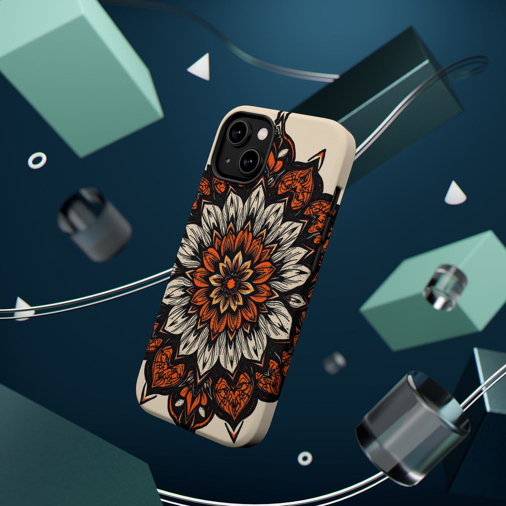 iPhone Burnt Orange And Sand Floral Mandala Slim Snap Cas Carry Case · iPhone Ca