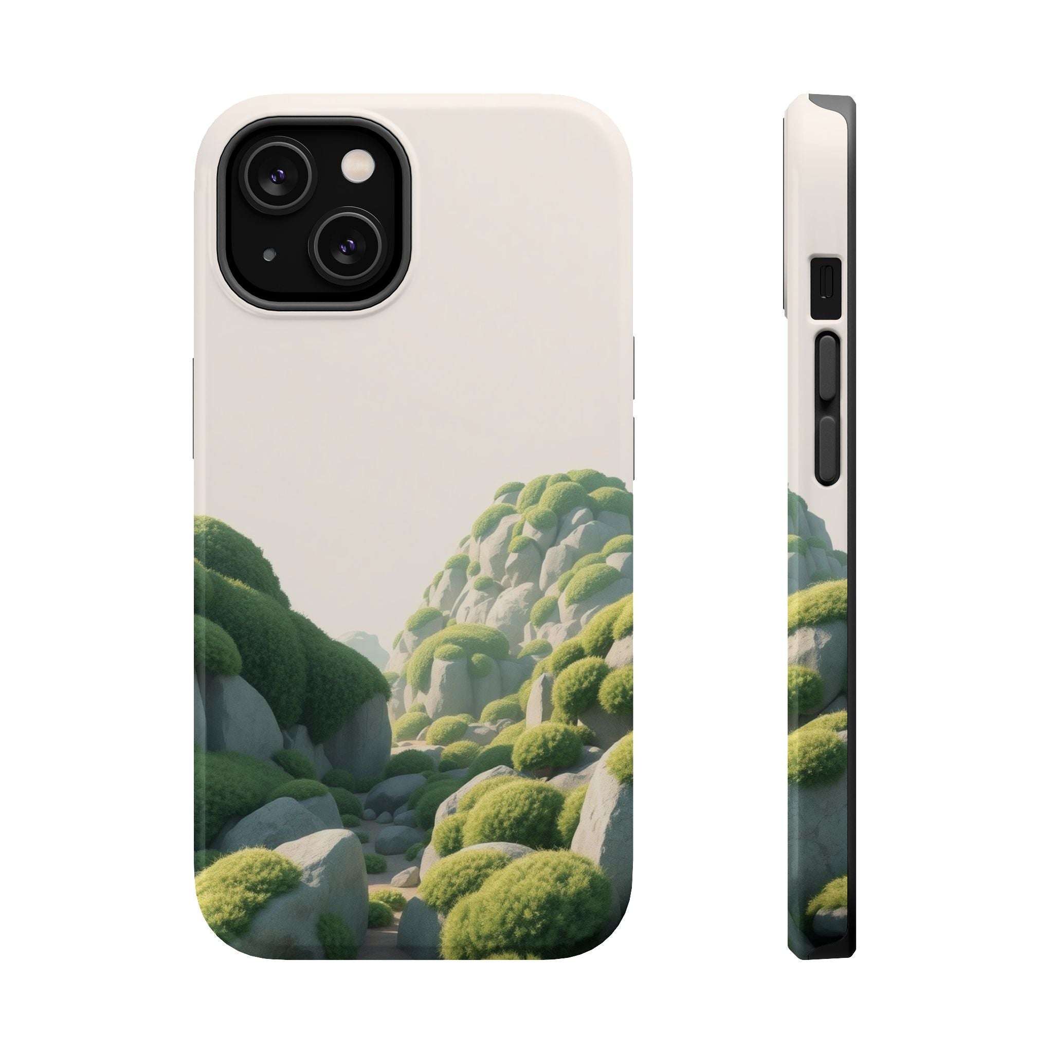 iPhone Moss Covered Rocks Bold Art 17 Slim Everyday Designer Case · iPhone Case