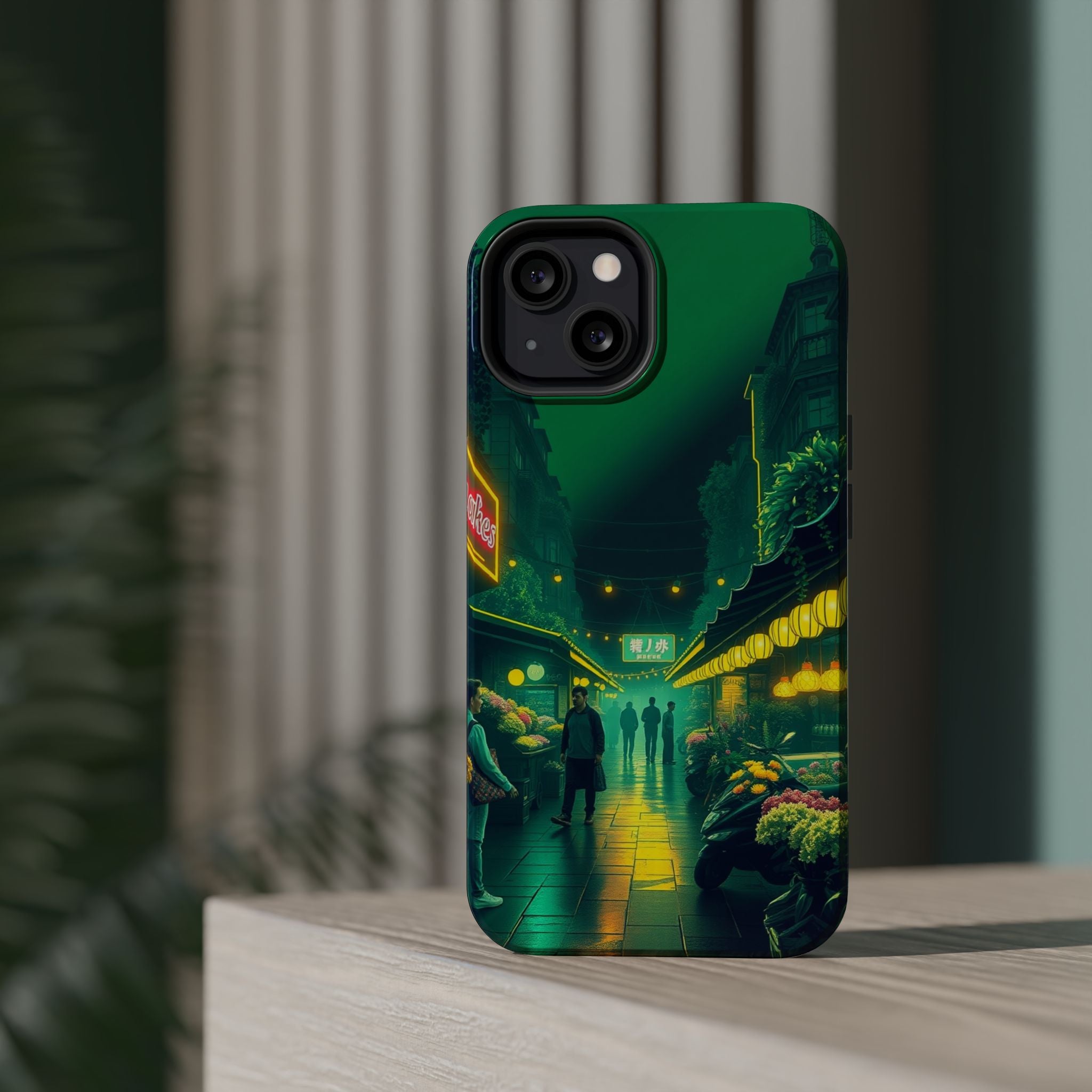 iPhone Flower Market Neon Cyberpunk Slim Everyday Designer Case · iPhone Case