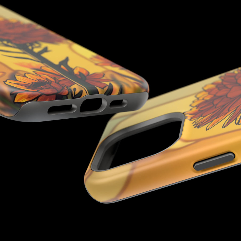 iPhone Sunset Amber And Peach Ranunculus Stack Soft iPhone Finish · iPhone Case