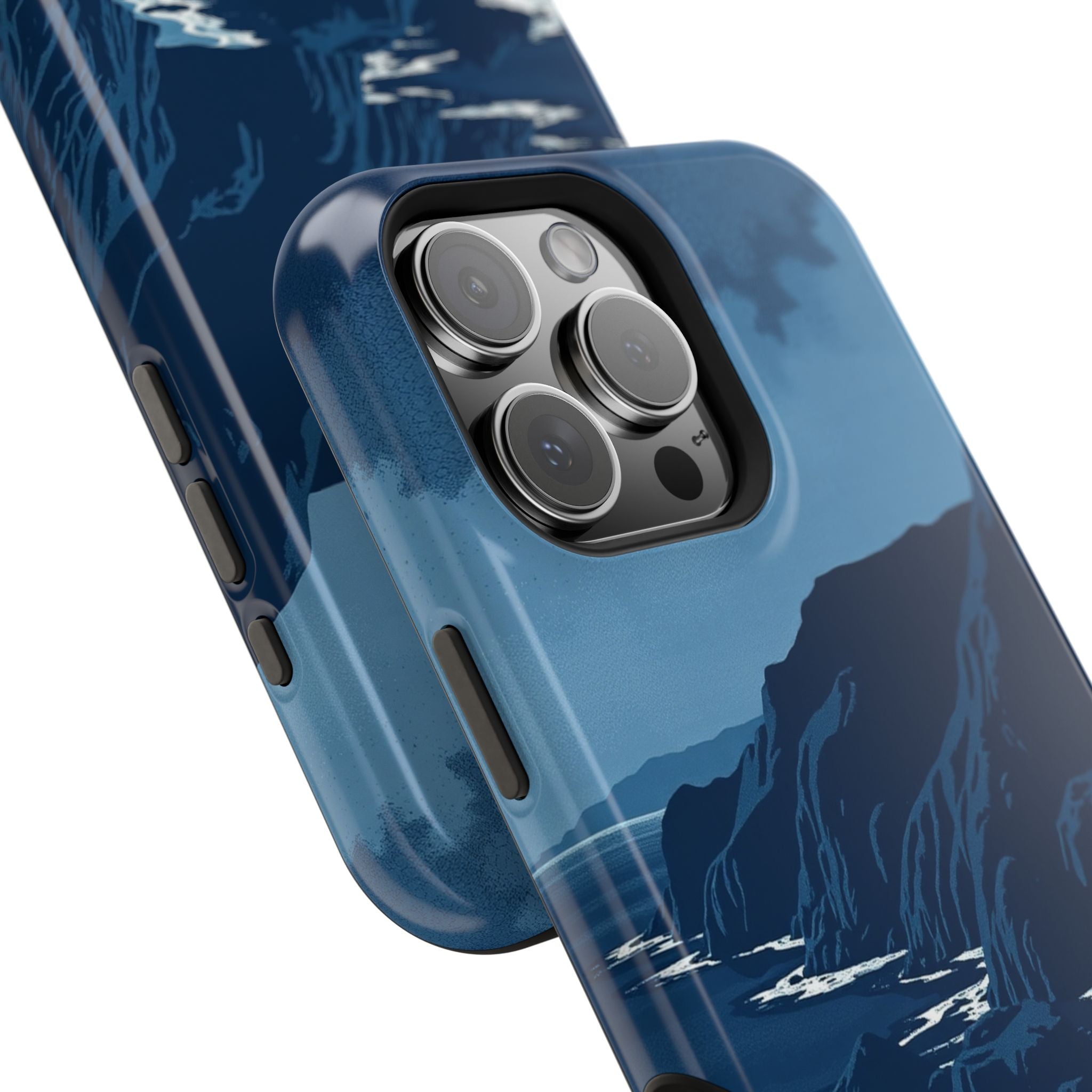 iPhone Midnight Blue And Silver Hibiscus Coast Carry Case Slim Snap Case · iPhon