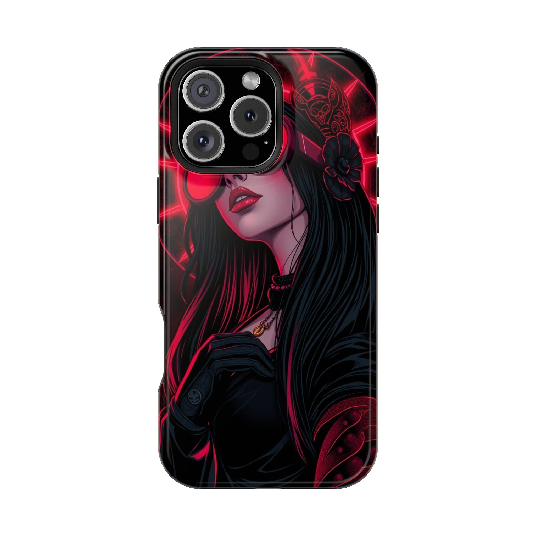 iPhone Black And Crimson Art Nouveau Female Slim Everyday Designer Case · iPhone