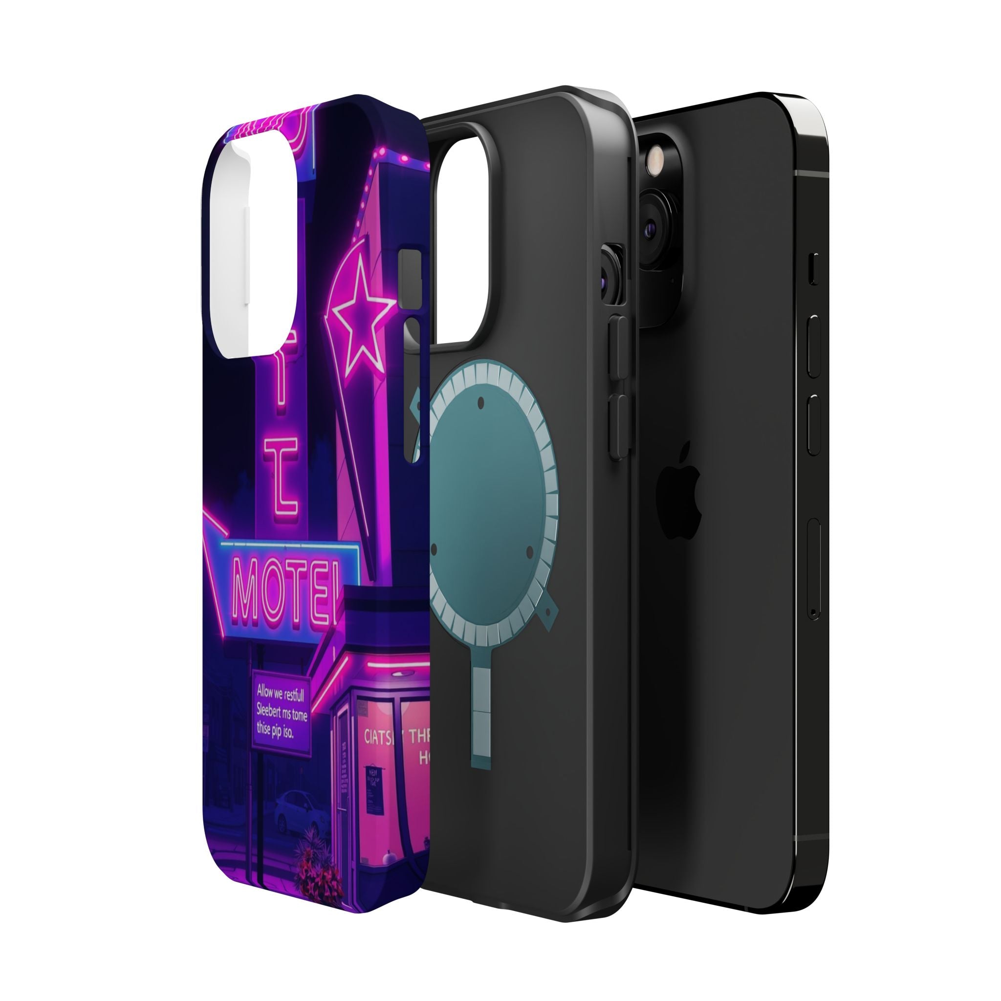 iPhone Neon Sign Motel Enchanted Art Slim Everyday Designer Case · iPhone Case