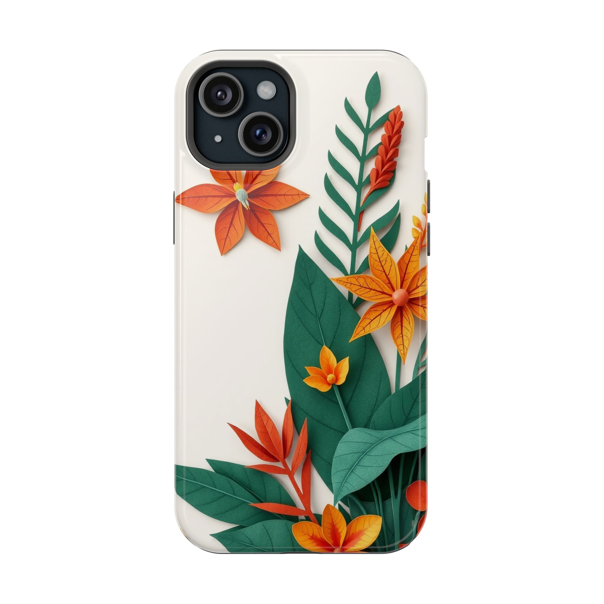 iPhone Jungle Floral Paper Cut Art Bold Modern Everyday Snap Case · iPhone Case