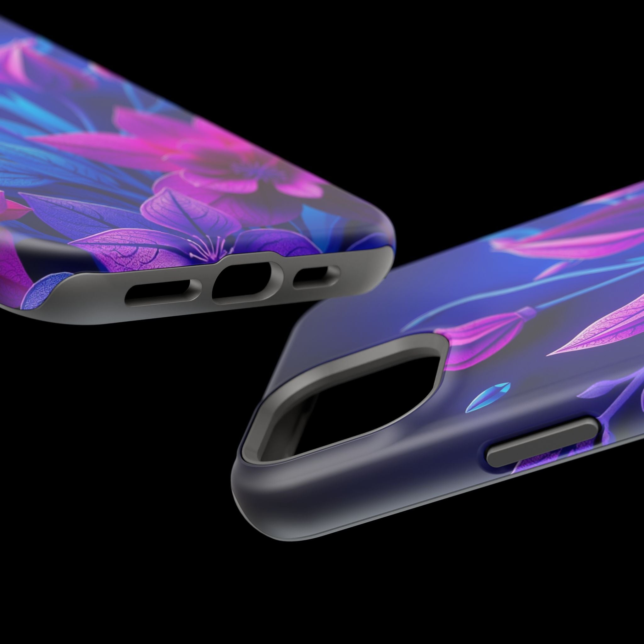 iPhone Neon Floral Paper Cut Art Bold Modern Everyday Snap Case · iPhone Case