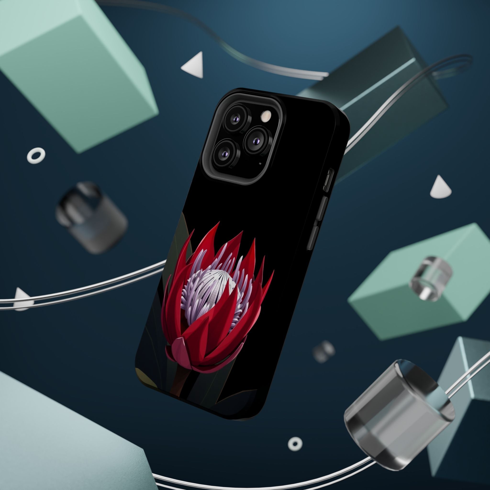 iPhone Black And Crimson Protea Bold Slim Everyday Designer Case · iPhone Case