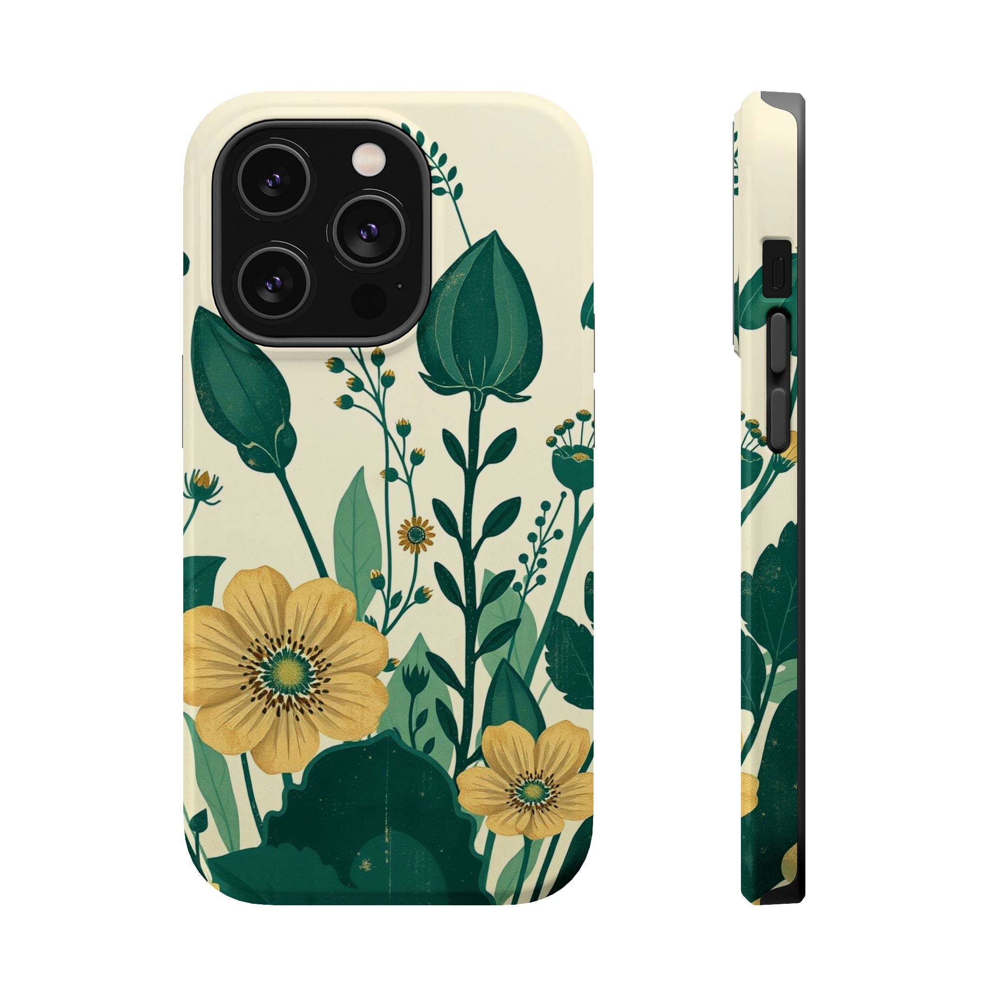 iPhone Emerald Green And Gold Pressed Botanicals Clean iPhone Minimal · iPhone C