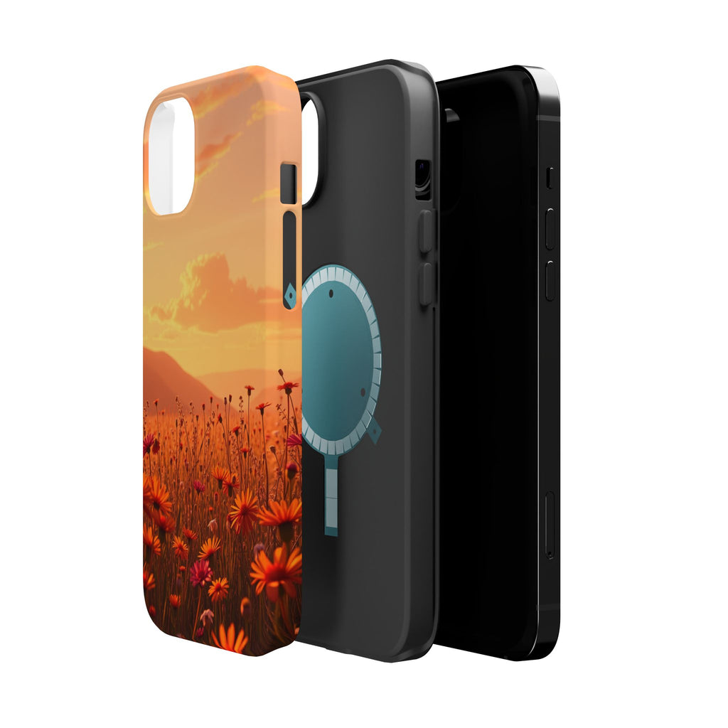iPhone Sunset Amber And Peach Wildflower Field Soft iPhone Finish · iPhone Case