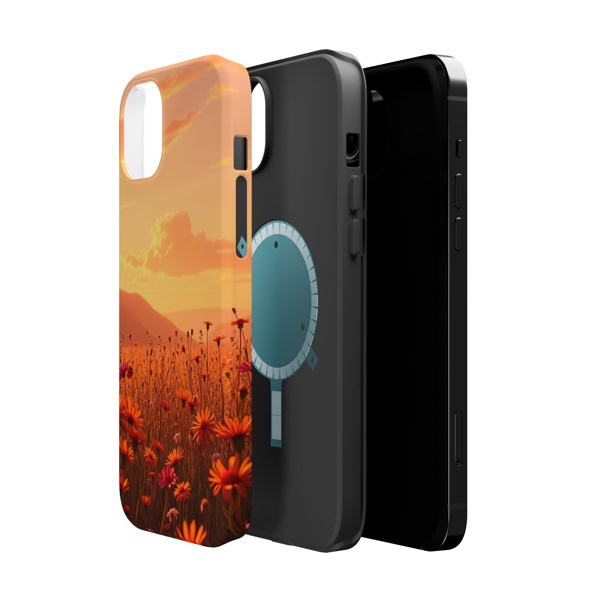 iPhone Sunset Amber And Peach Wildflower Field Soft iPhone Finish · iPhone Case