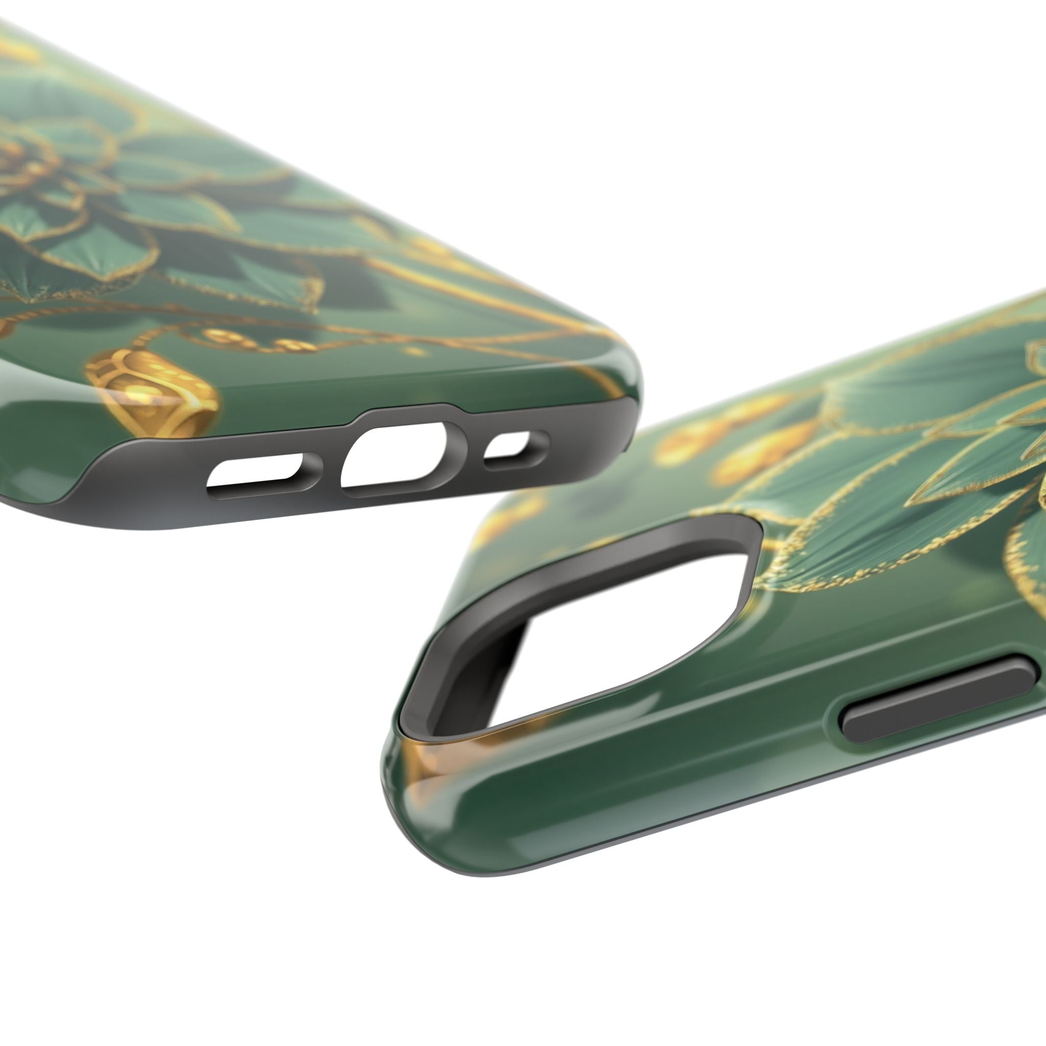iPhone Floral Gold Foil Pixel Art -Bit Slim Everyday Designer Case · iPhone Case