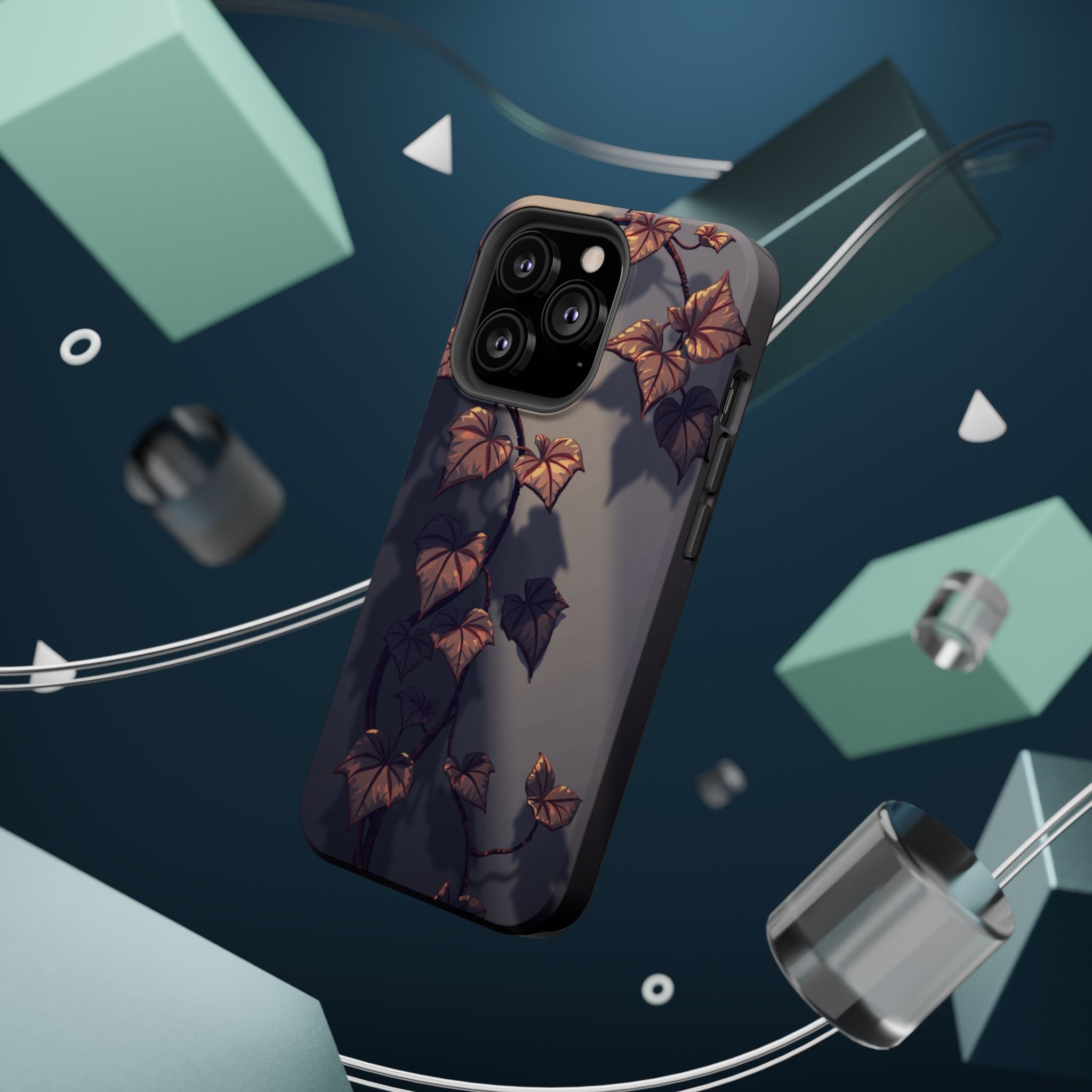 iPhone Charcoal And Copper Art Nouveau Vine Soft iPhone 13 Finish · iPhone Case