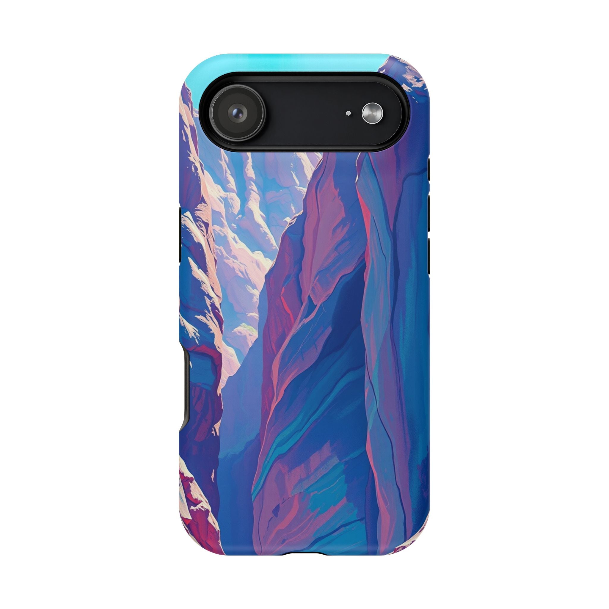 iPhone Cyan And Magenta Canyon Wall Slim Everyday Designer Case · iPhone Case