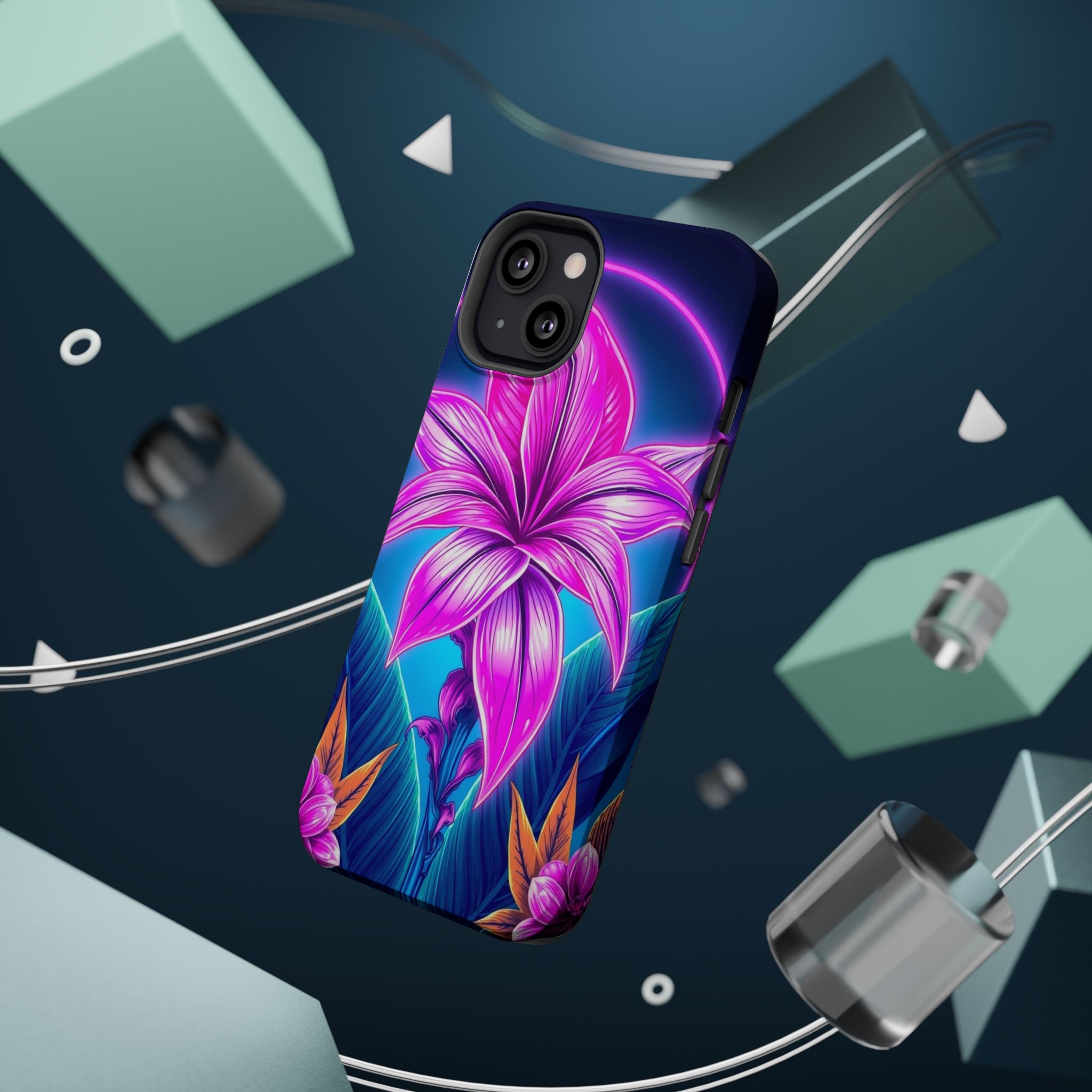 iPhone Tropical Bloom Neon Cyberpunk Slim Everyday Designer Case · iPhone Case